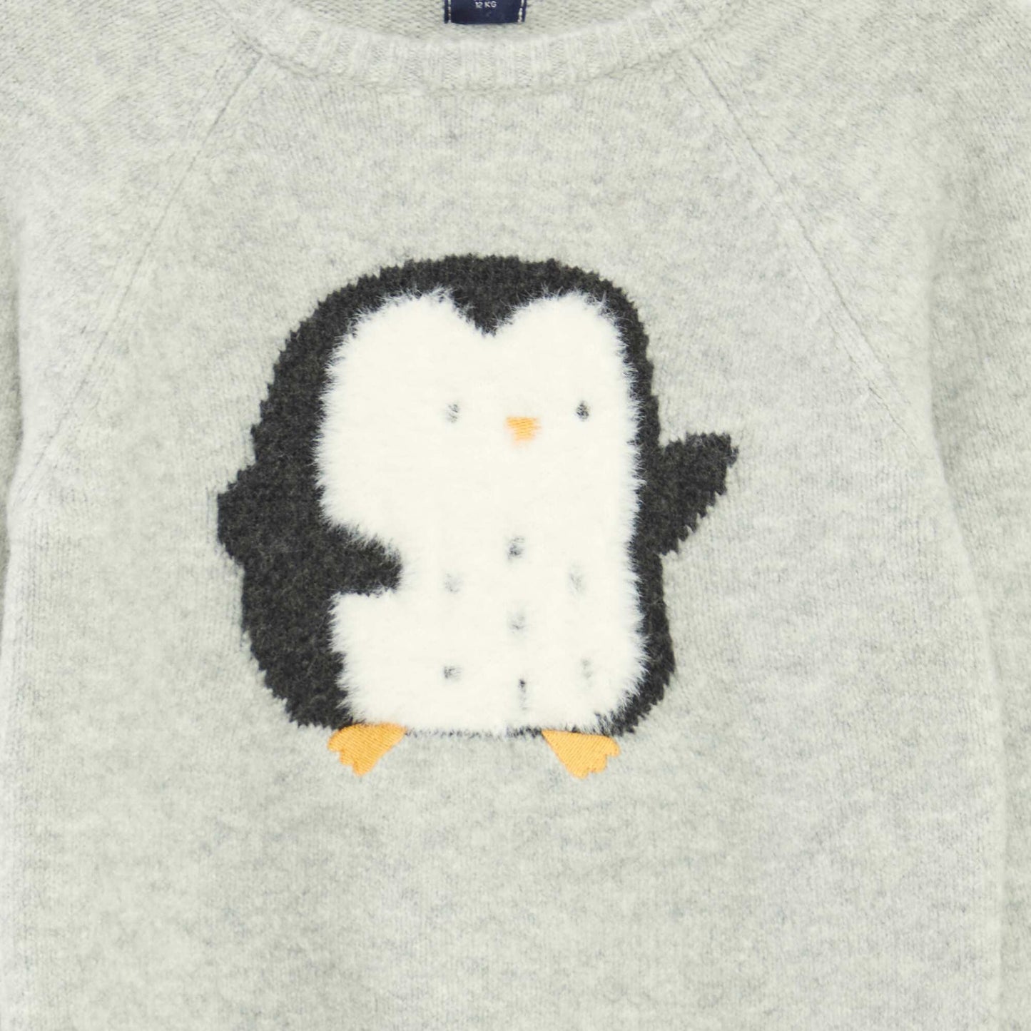 Pull jacquard 'pingouin' GRIS