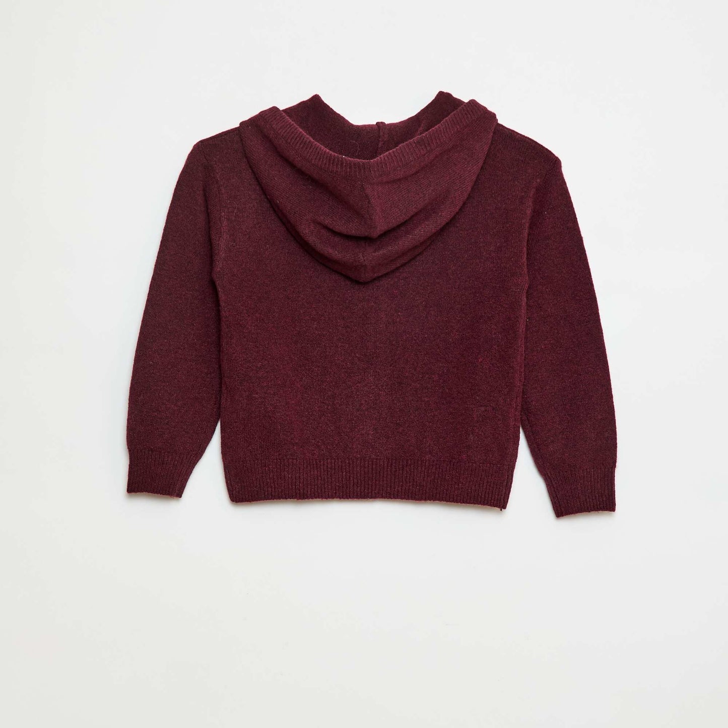 Gilet à capuche en maille chinée BORDEAUX