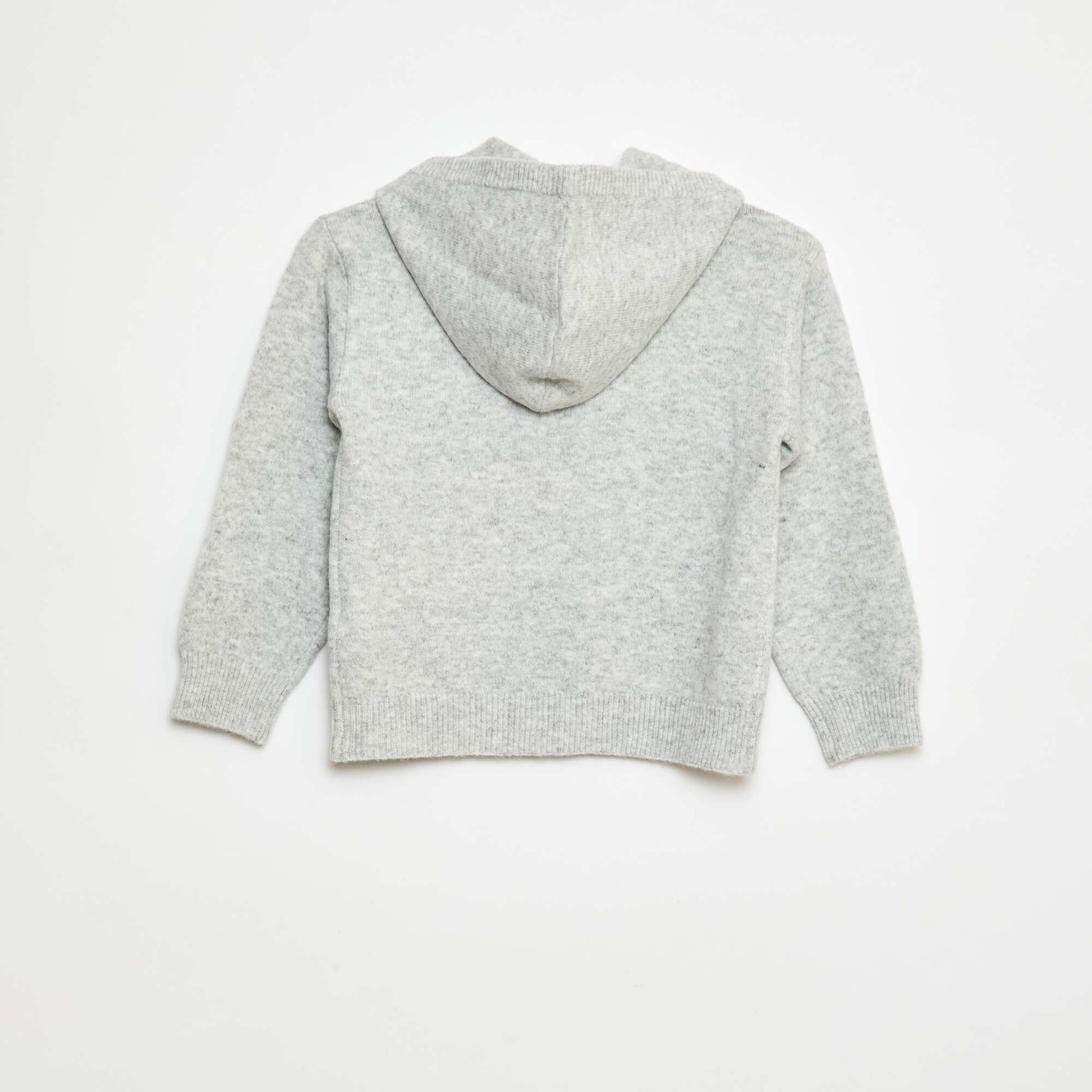 Gilet à capuche en maille chinée GRIS