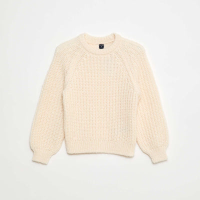 Pull épais en maille unie BEIGE