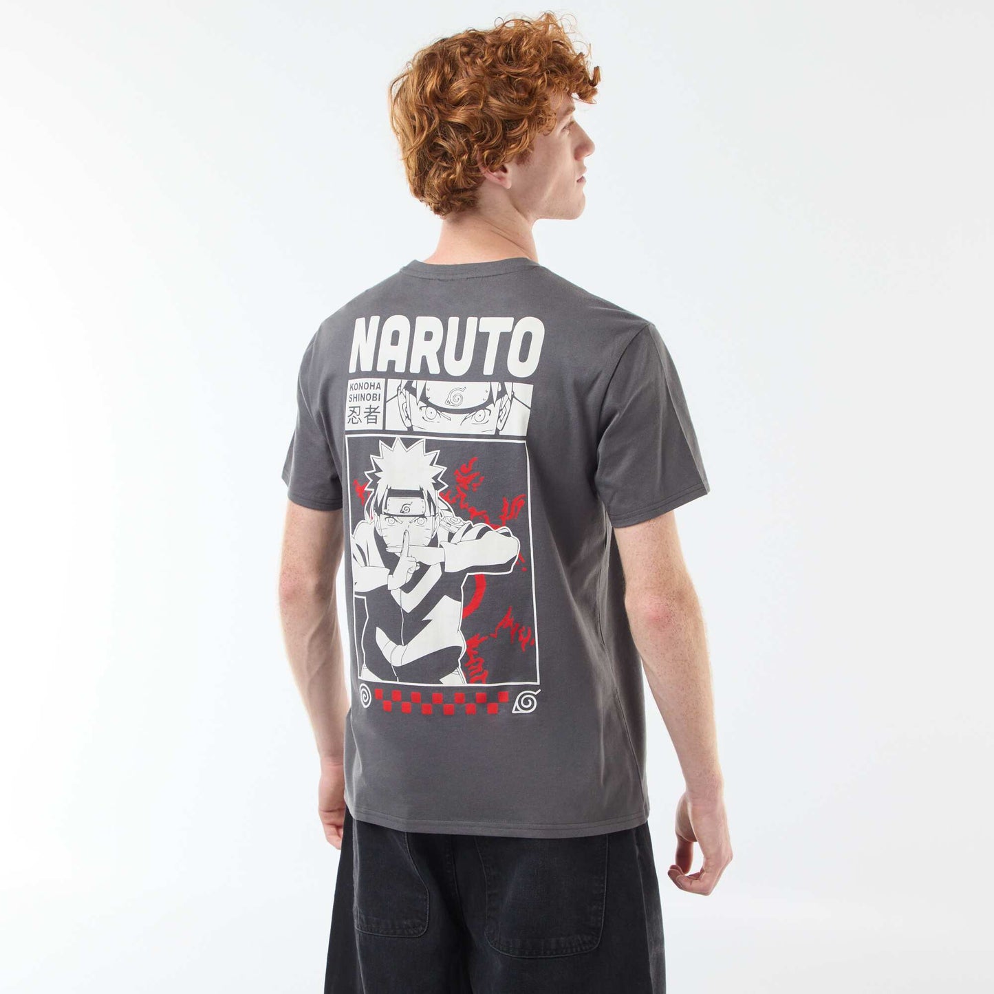T-shirt 'Sahinler' 'Naruto' en coton GRIS