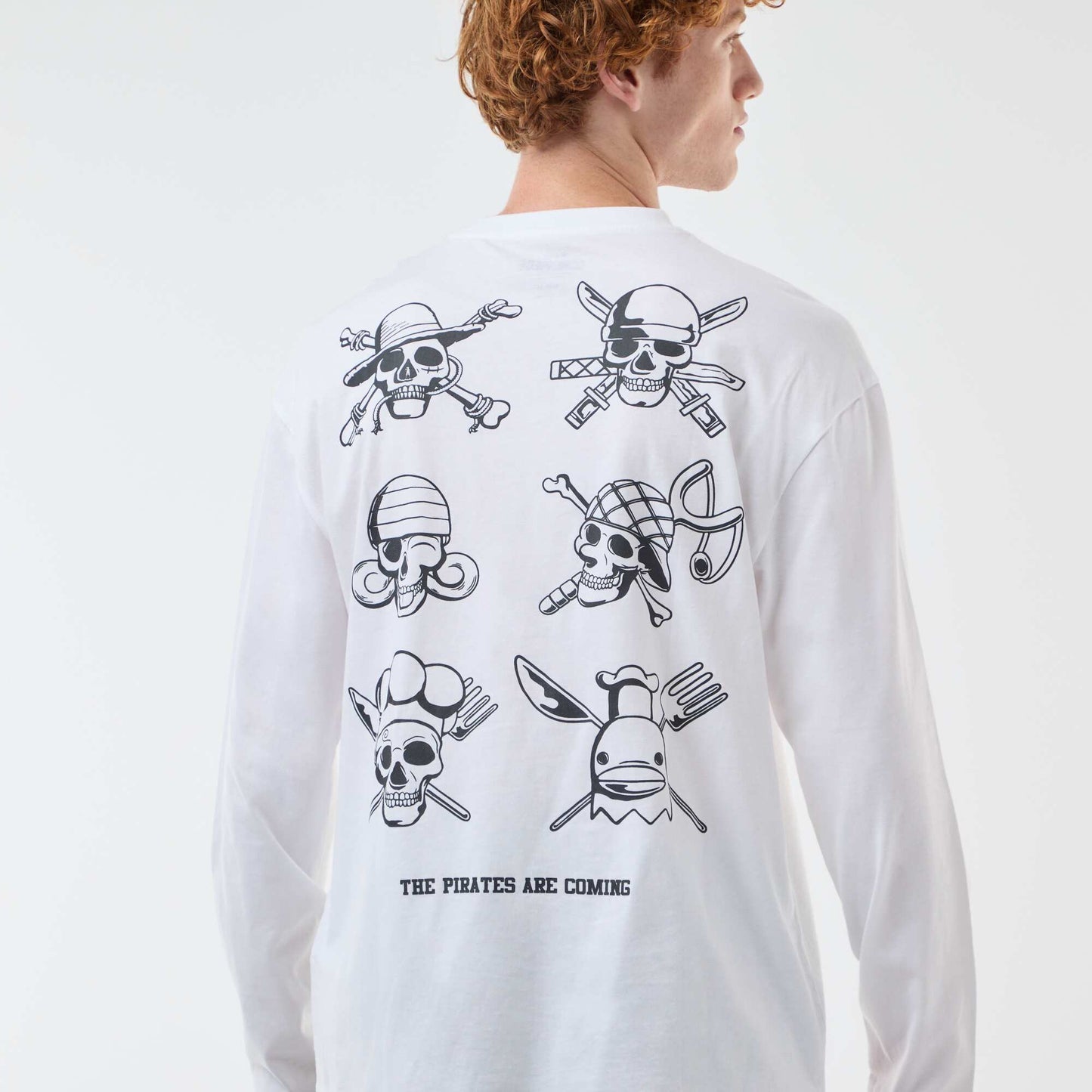 T-shirt 'fashion UK' One piece' manches courtes BLANC