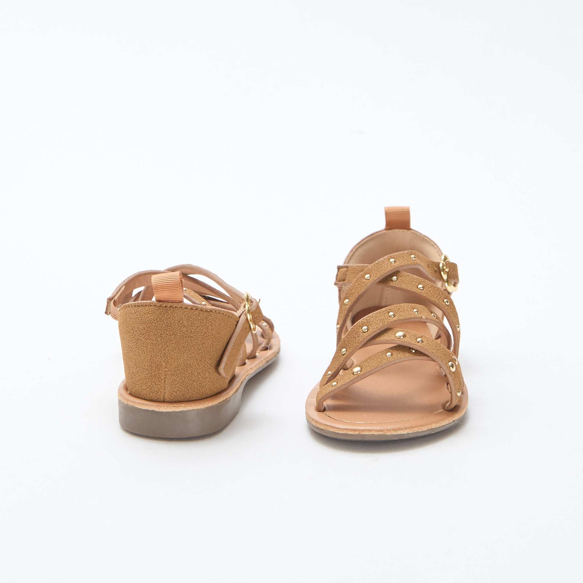 Sandales brides avec clous BEIGE