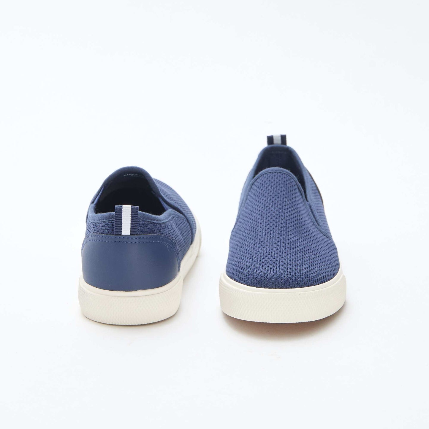 Baskets basses slip-on en mesh uni BLEU