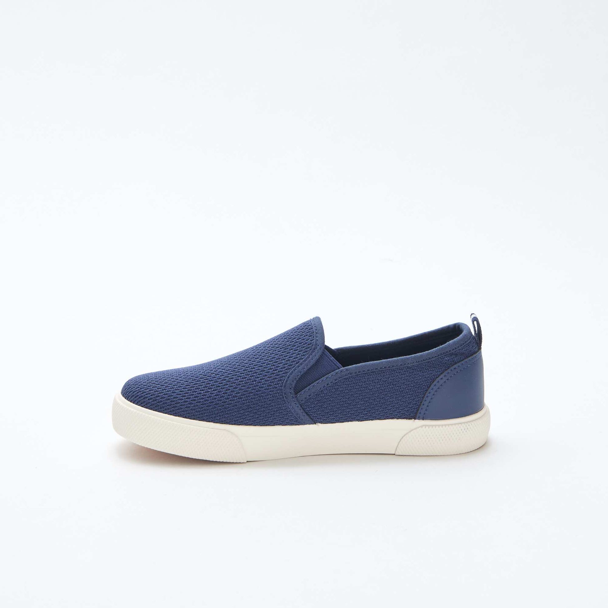 Baskets basses slip-on en mesh uni BLEU