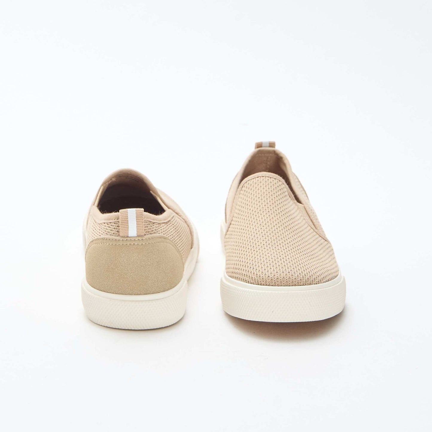 Baskets basses slip-on en mesh uni BEIGE