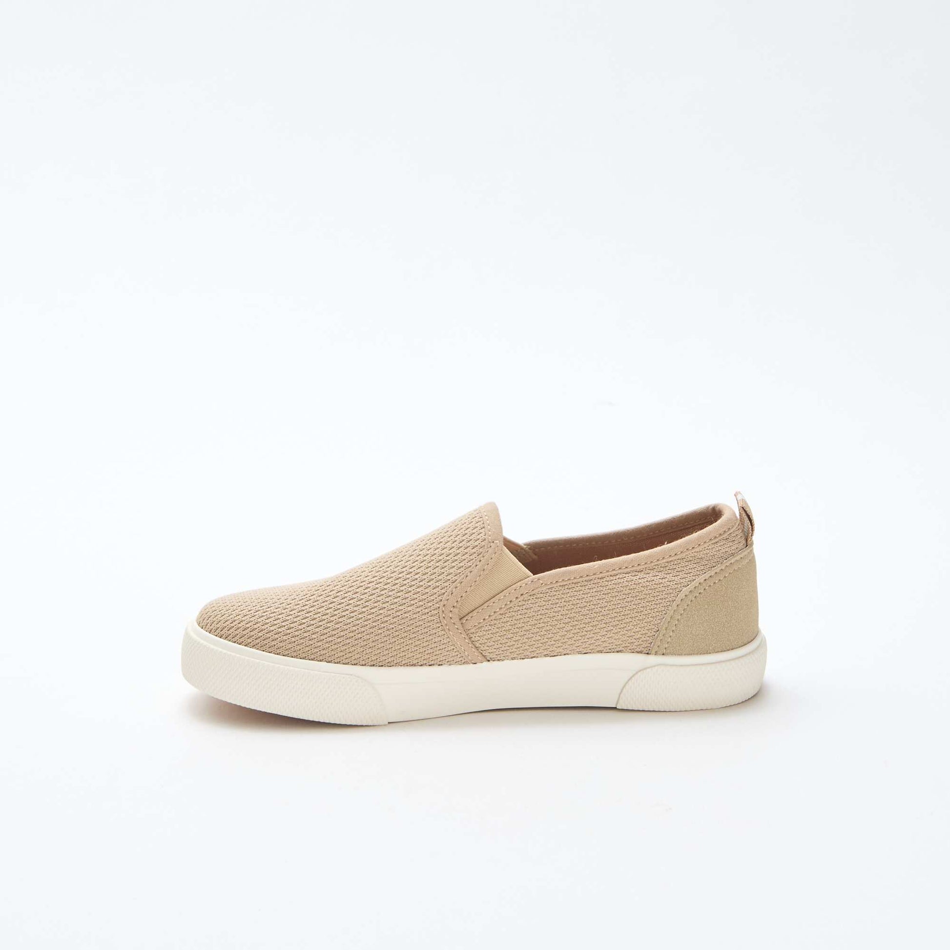 Baskets basses slip-on en mesh uni BEIGE