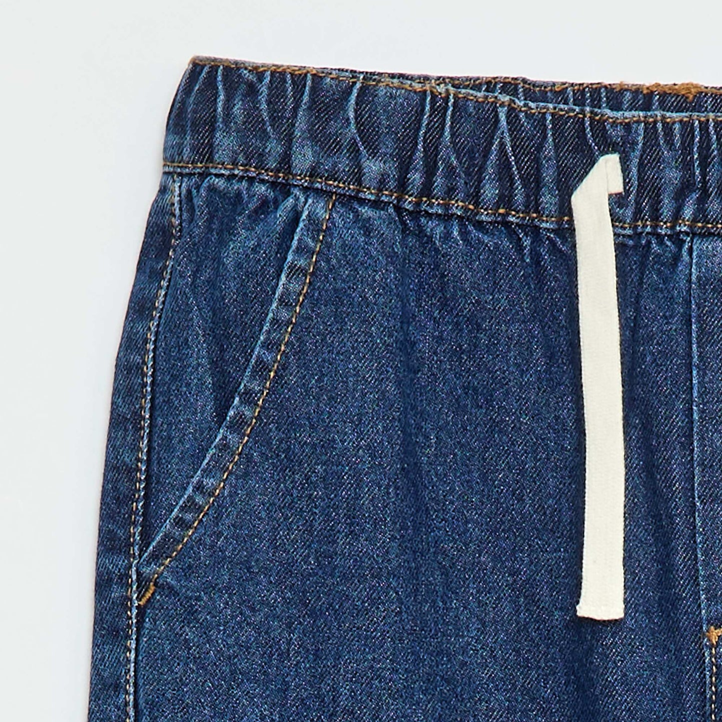 Pantalon denim coupe jogger BLEU