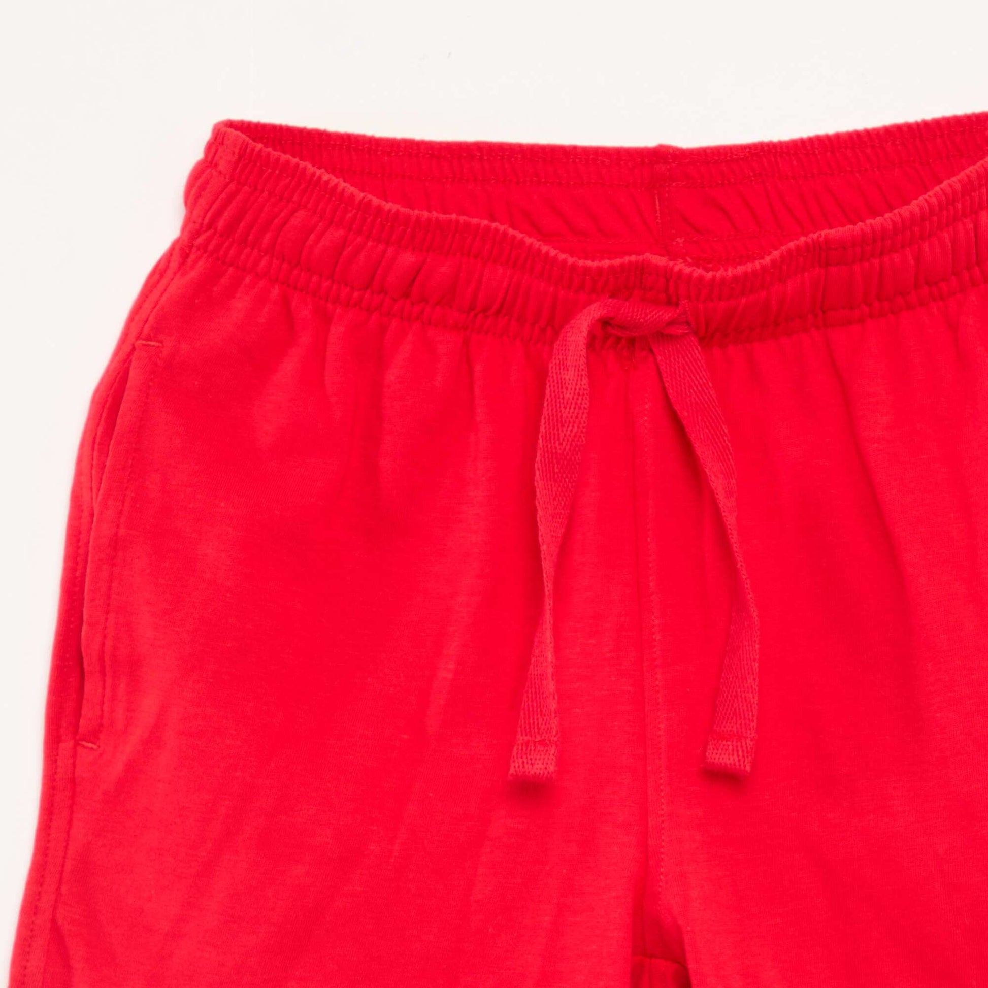 Short en jersey coton uni ROUGE