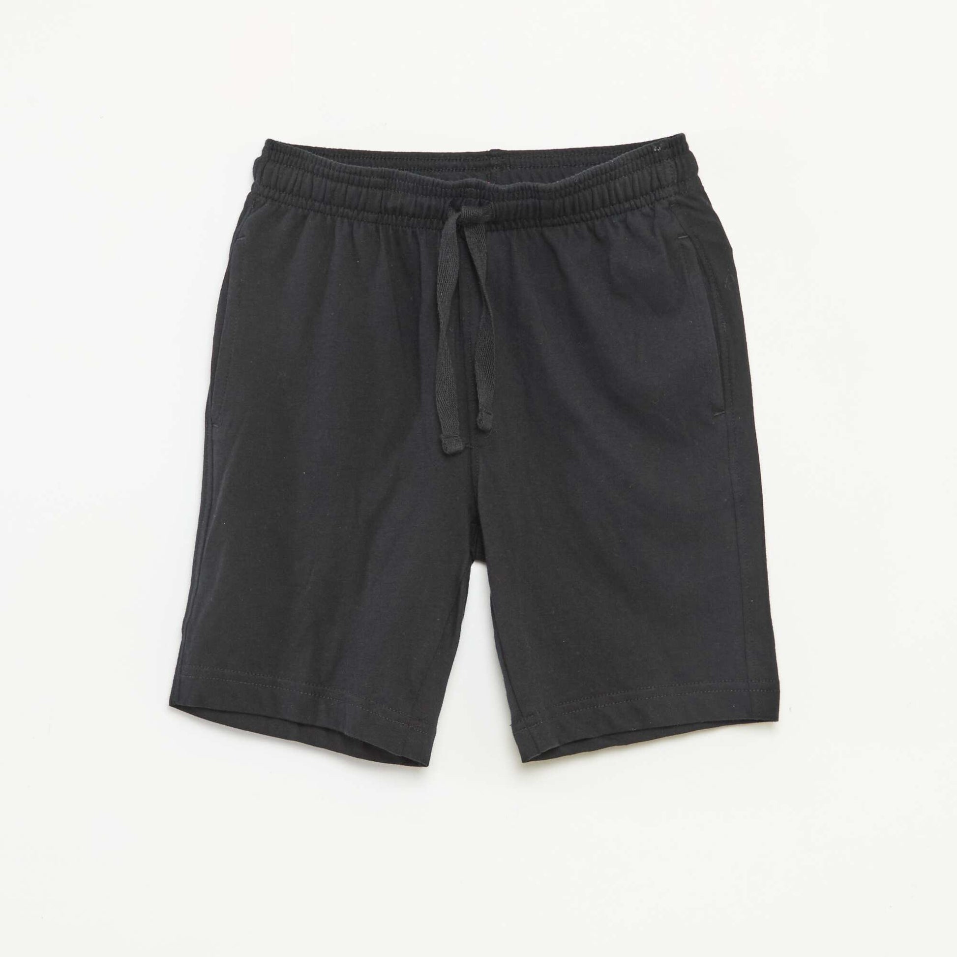Short en jersey coton uni NOIR