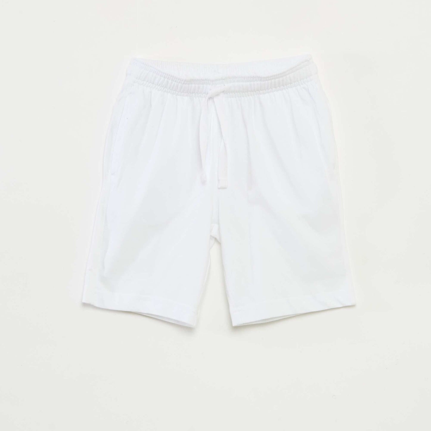 Short en jersey coton uni BLANC