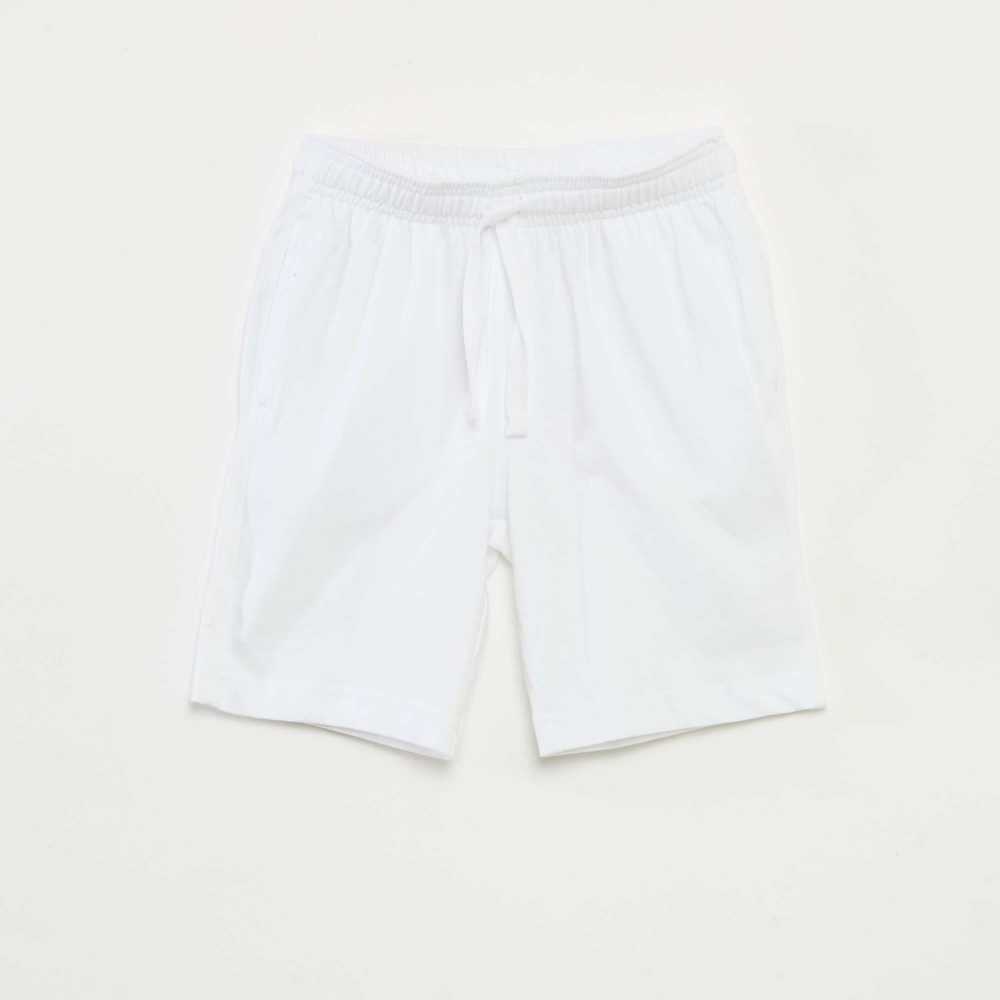 Short en jersey coton uni BLANC