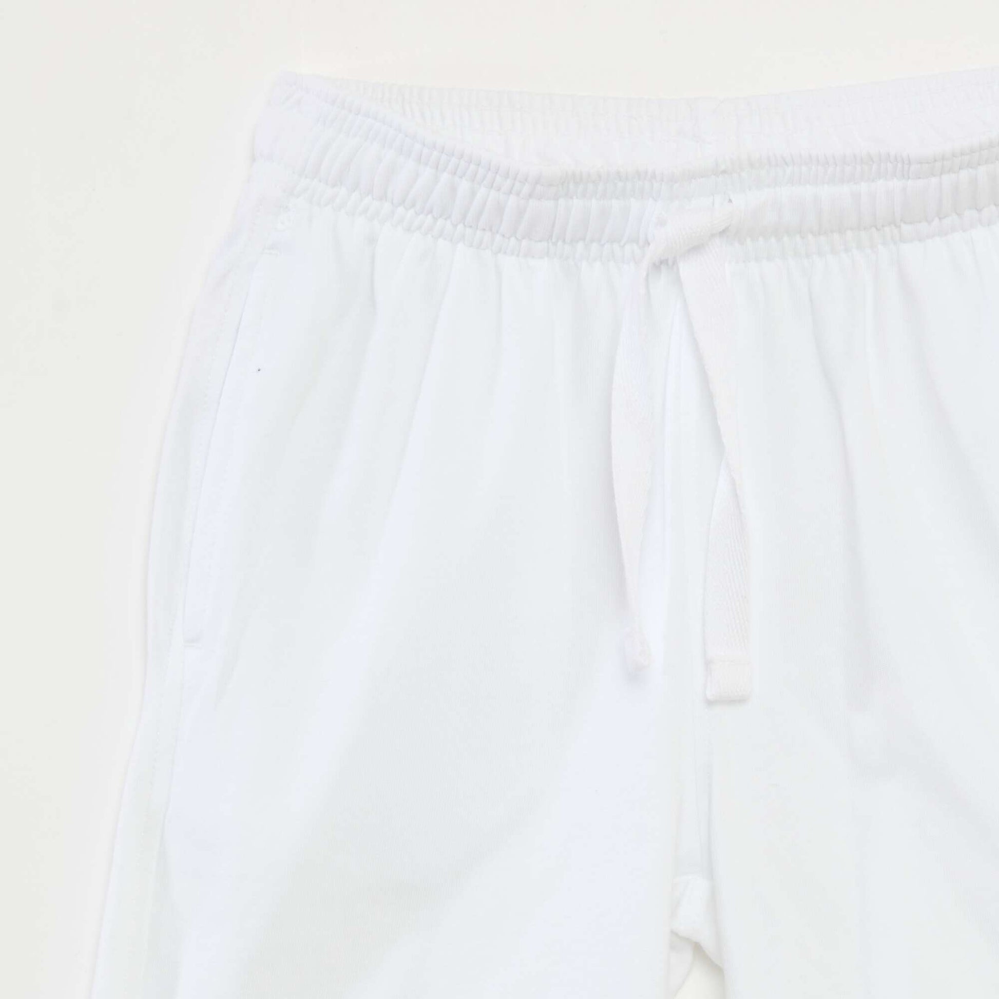 Short en jersey coton uni BLANC