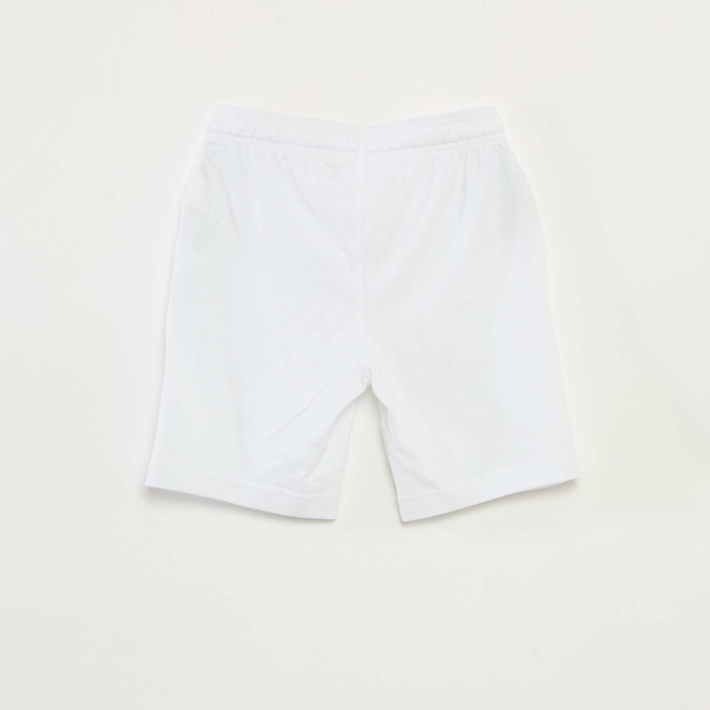 Short en jersey coton uni BLANC