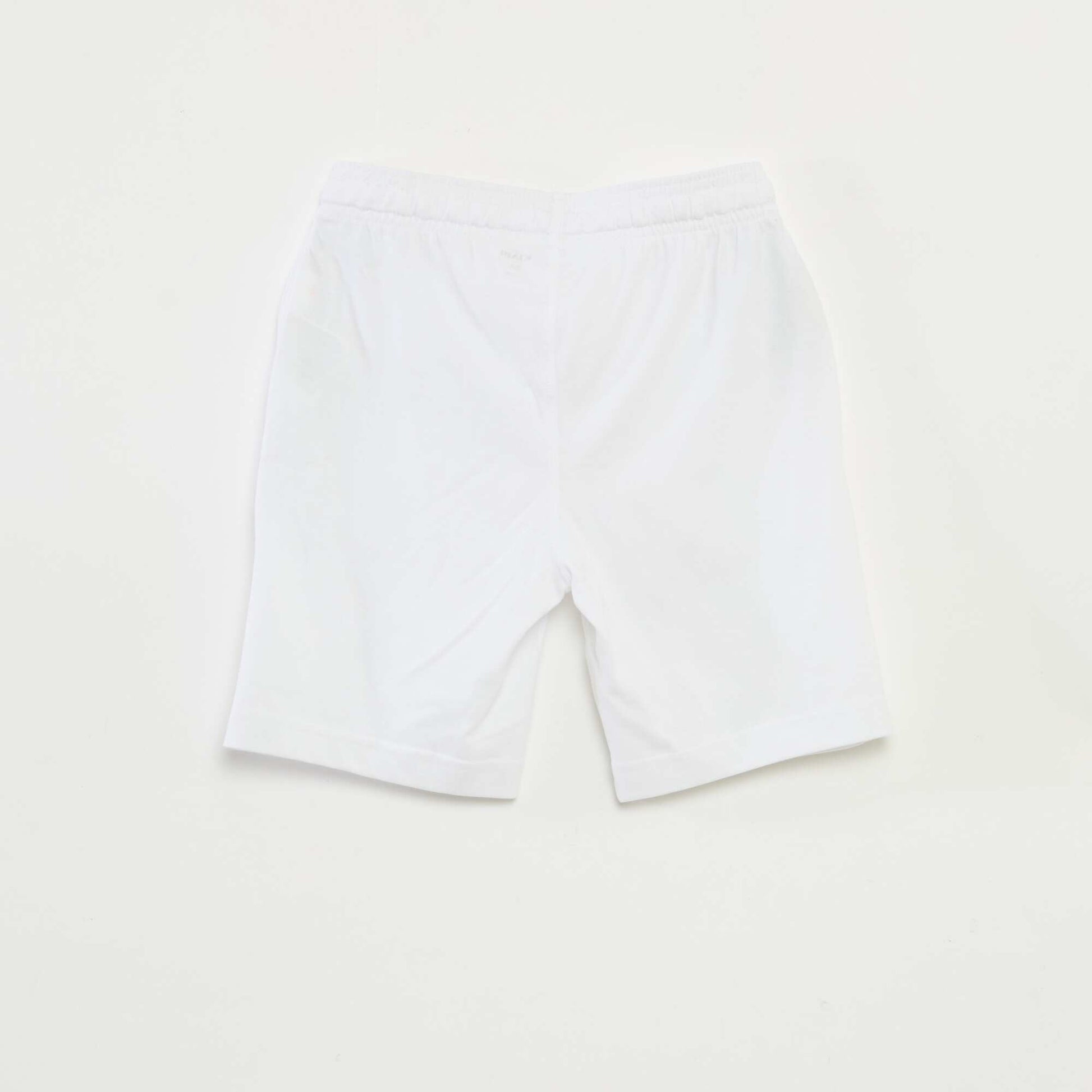 Short en jersey coton uni BLANC