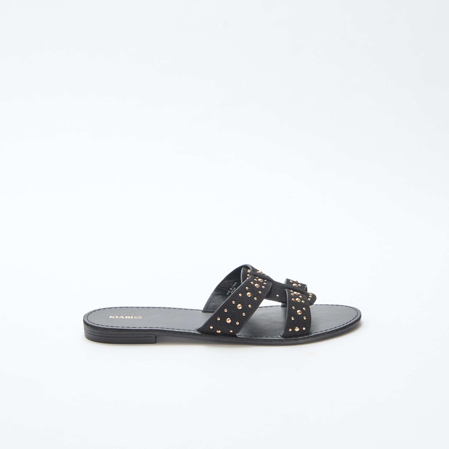Mules avec bride en macramé brillant NOIR