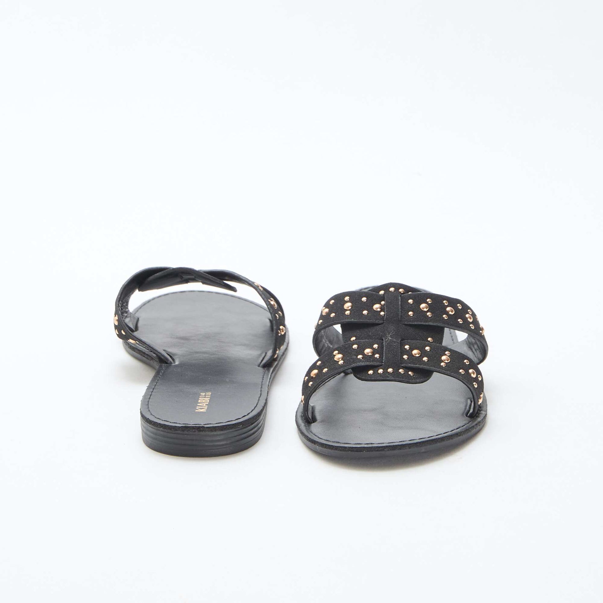 Mules avec bride en macramé brillant NOIR