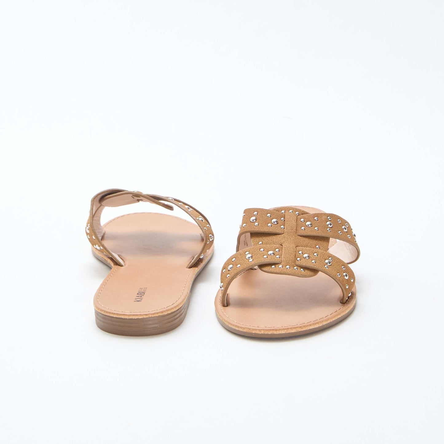 Mules avec bride en macramé brillant MARRON