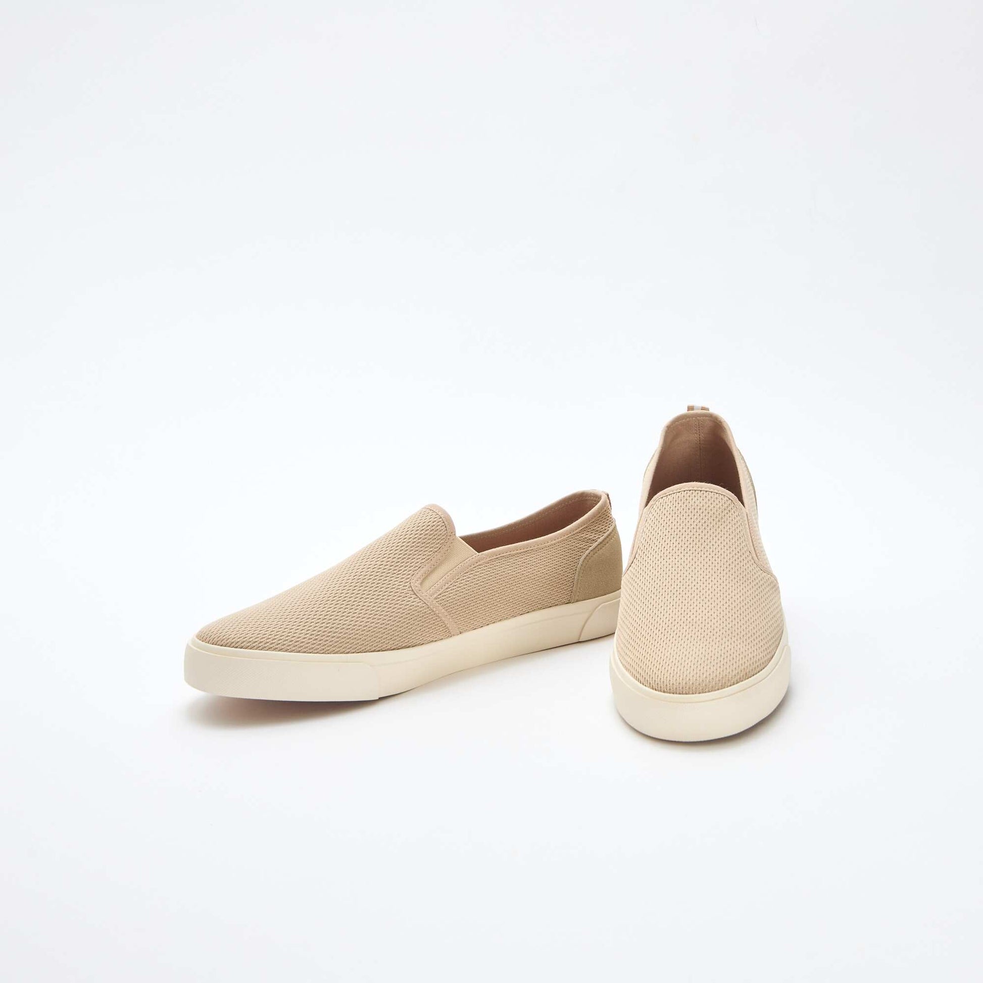 Baskets basses slip-on en mesh BEIGE