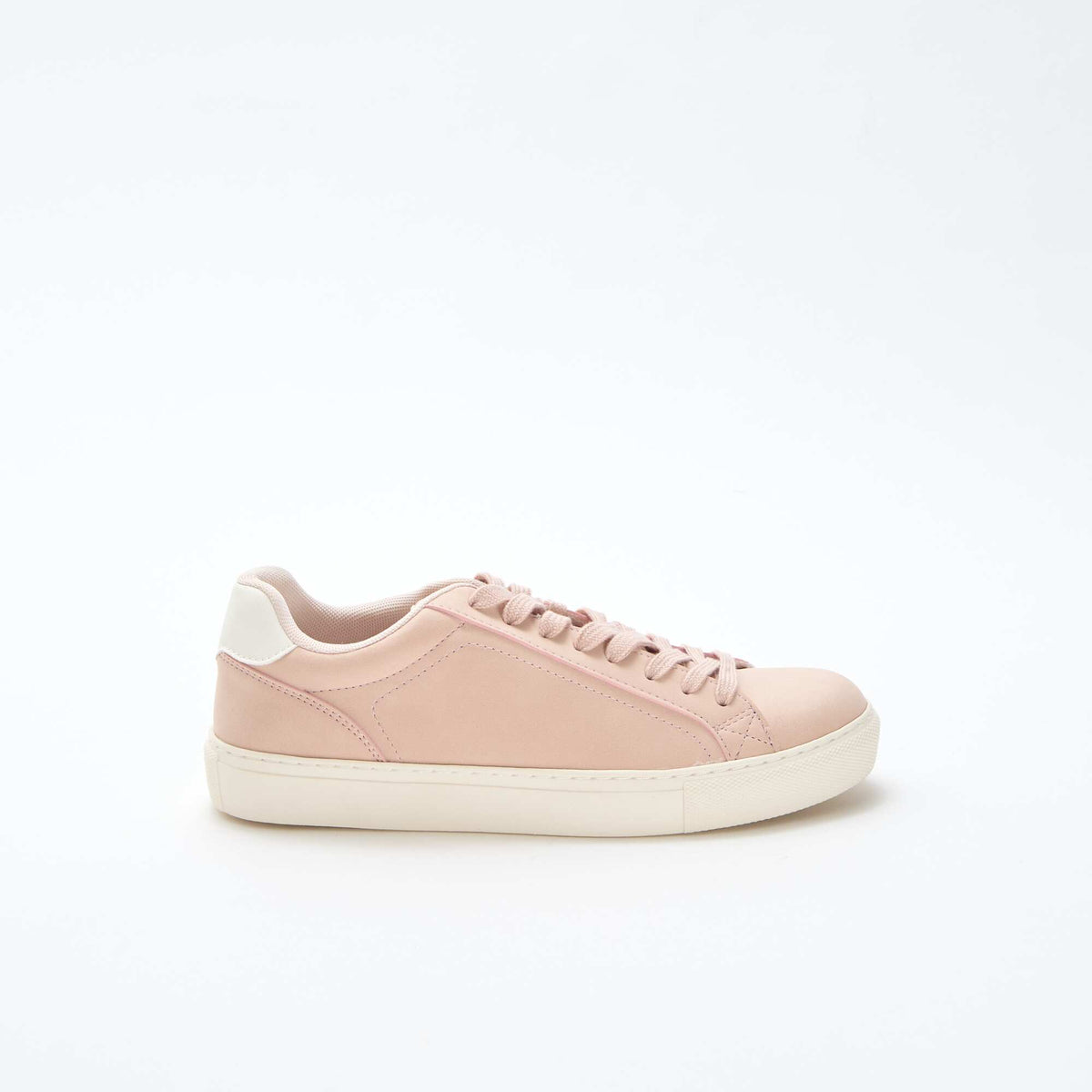 Baskets basses en suédine brillant BEIGE