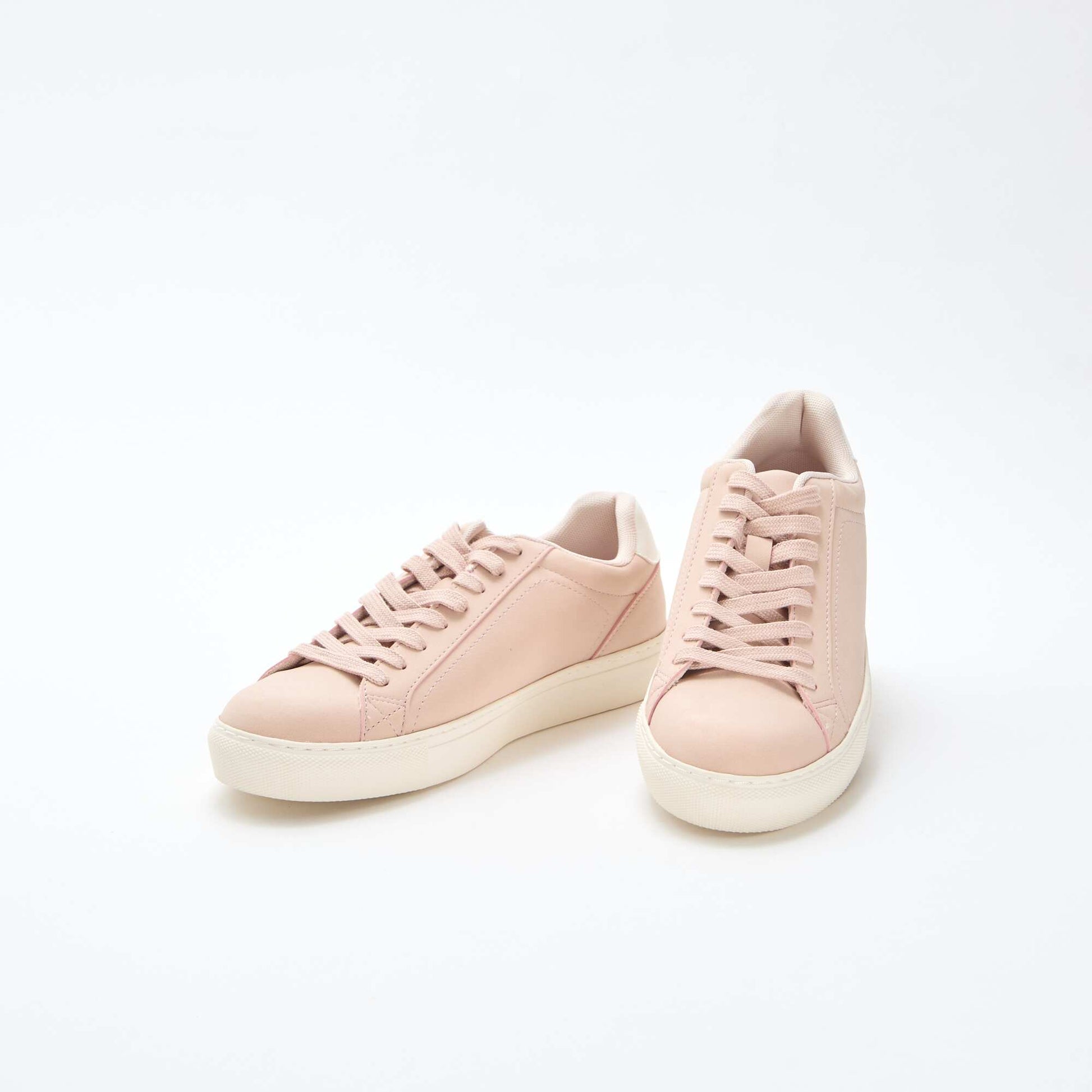 Baskets basses en suédine brillant BEIGE