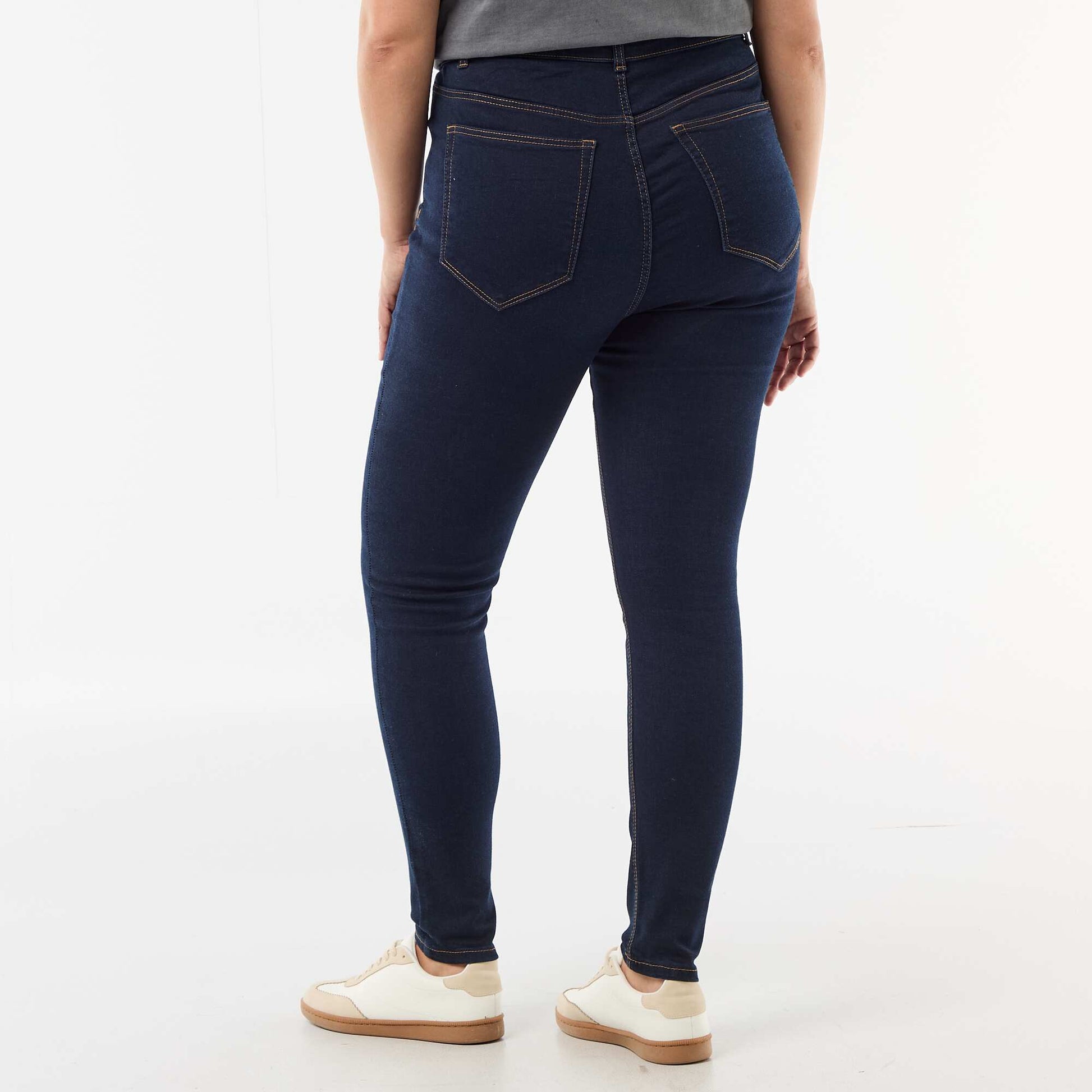 Pantalon skinny taille très haute - L30 BLEU