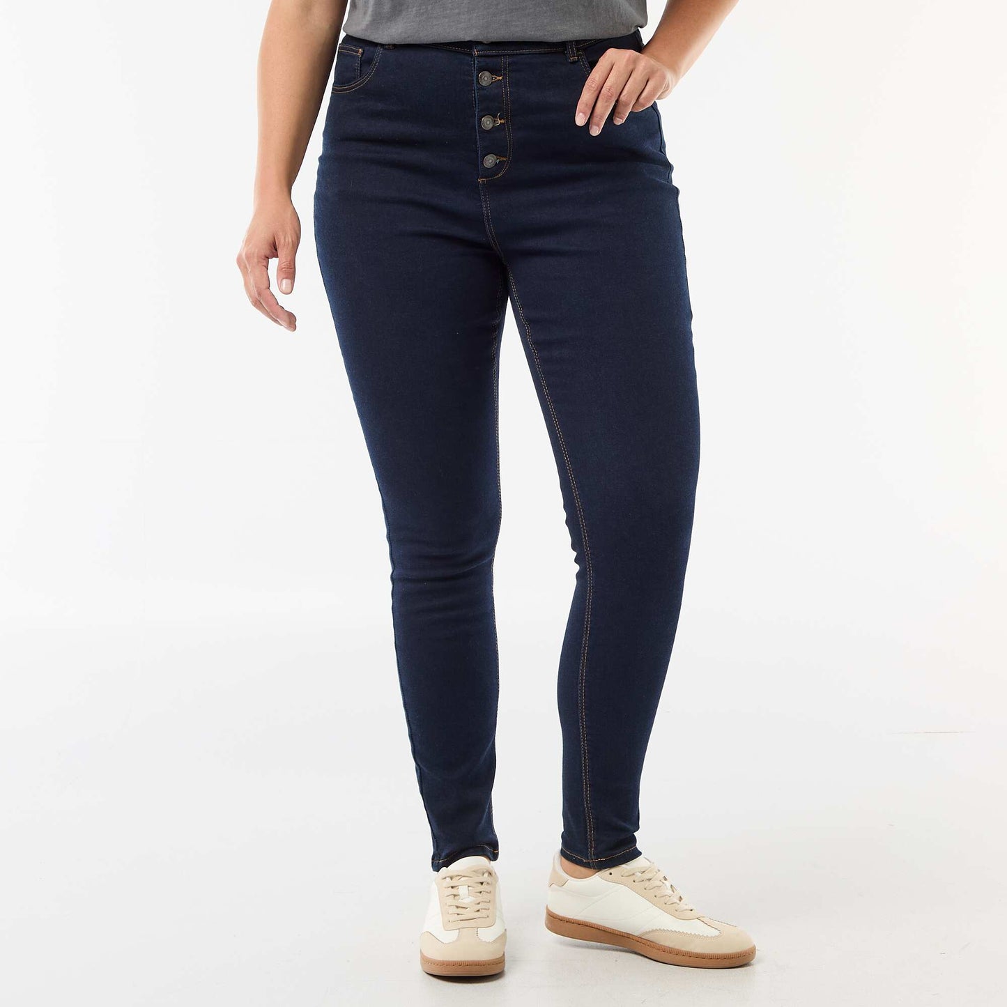 Pantalon skinny taille très haute - L30 BLEU