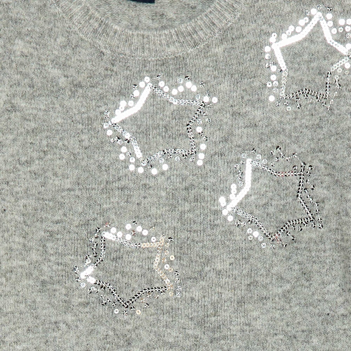 Robe tricot avec étoiles en sequins GRIS