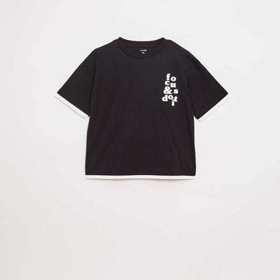 T-shirt effet 2-en-1 NOIR