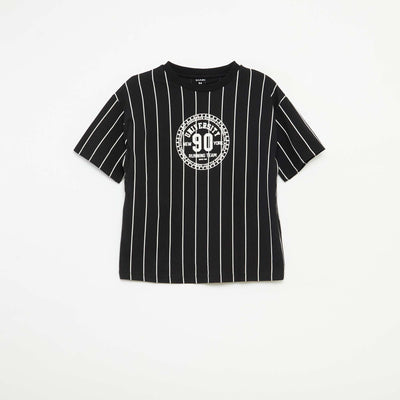 T-shirt imprimé à manches courtes style université américaine BLANC
