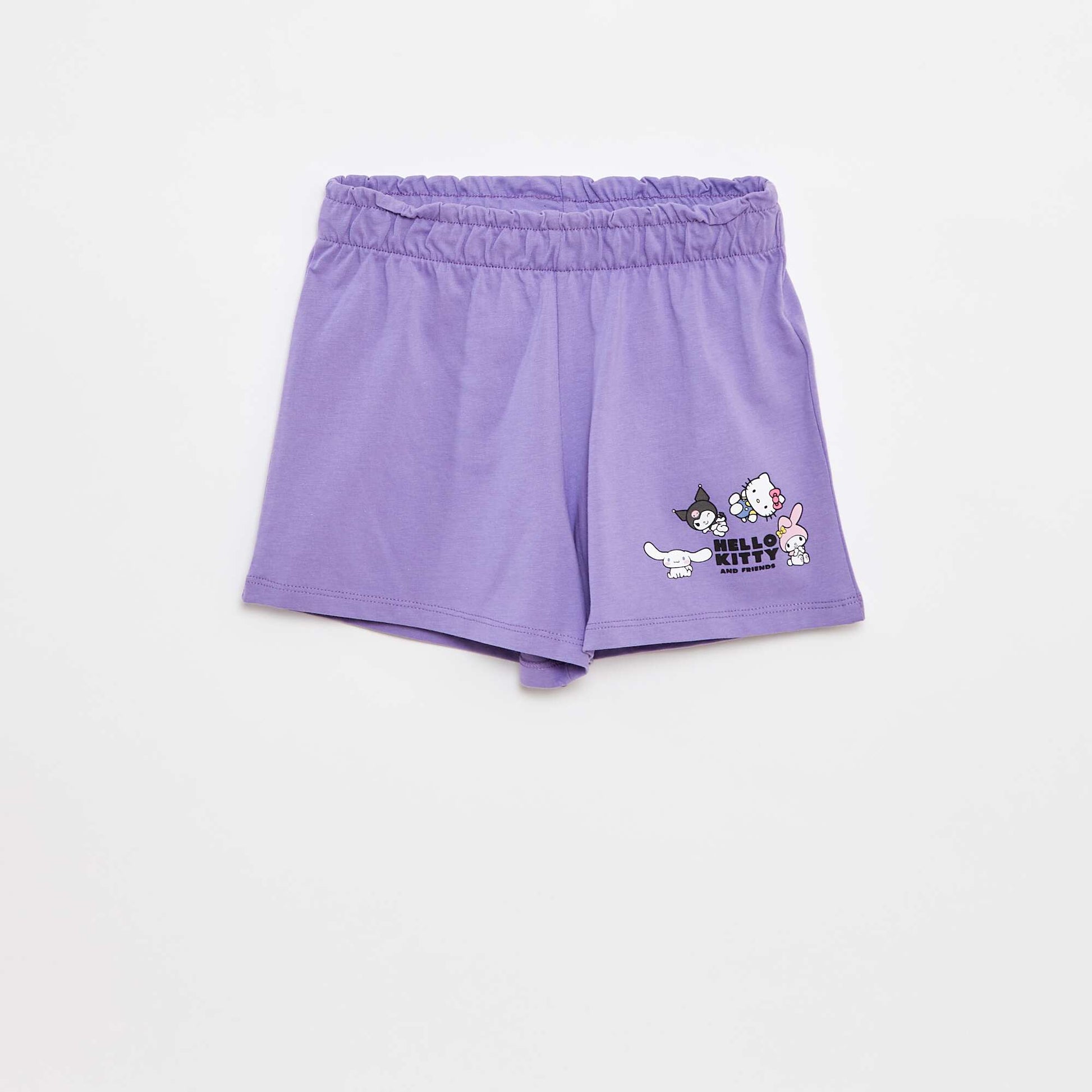 Ensemble court t-shirt + short 'Hello Kitty' - 2 pièces VIOLET