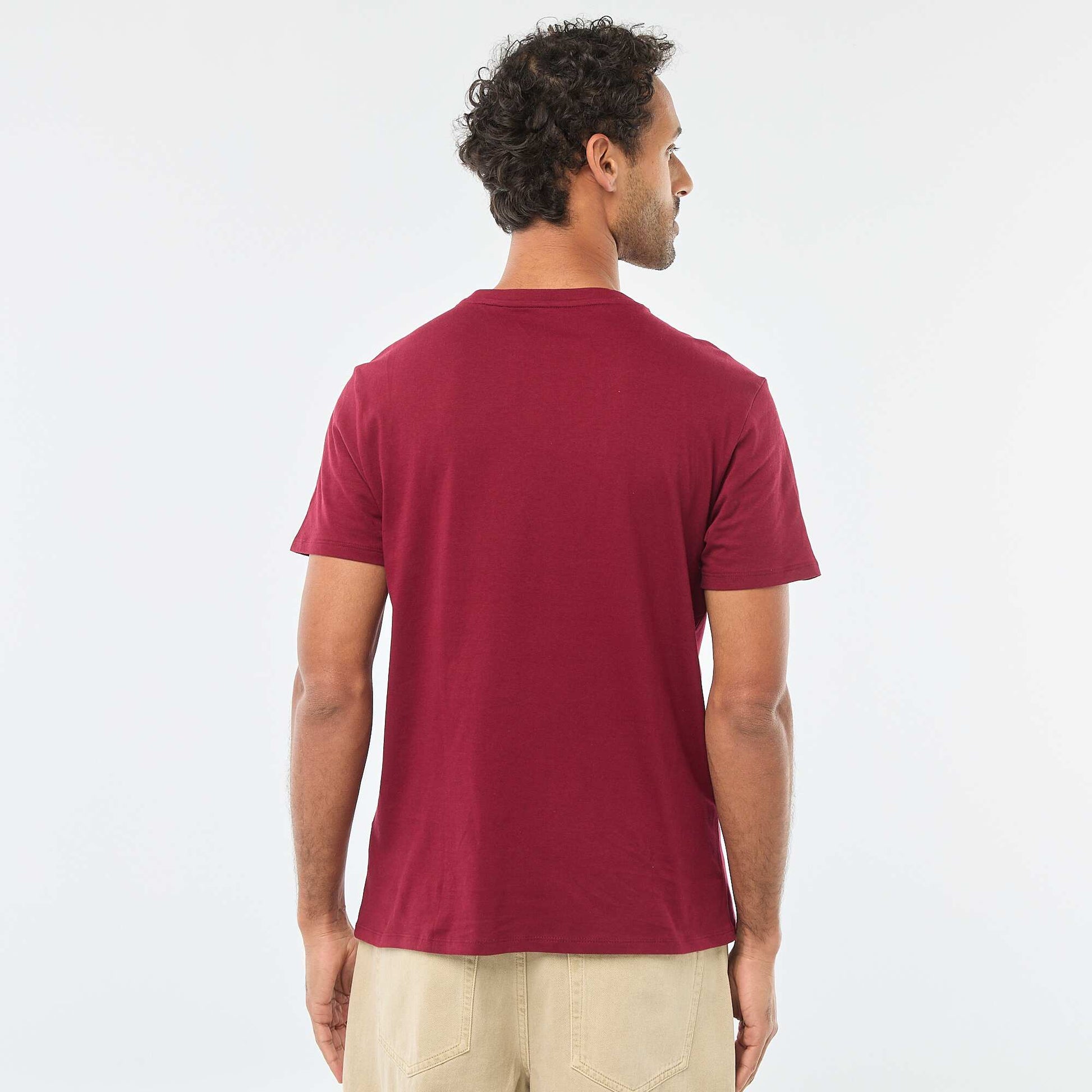 T-shirt à col rond et manches courtes imprimé ROUGE