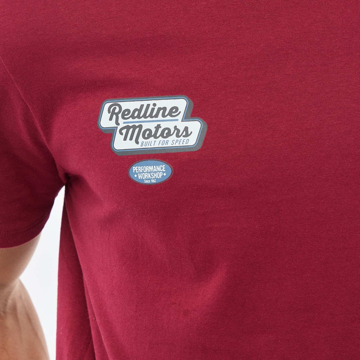 T-shirt à col rond et manches courtes imprimé ROUGE