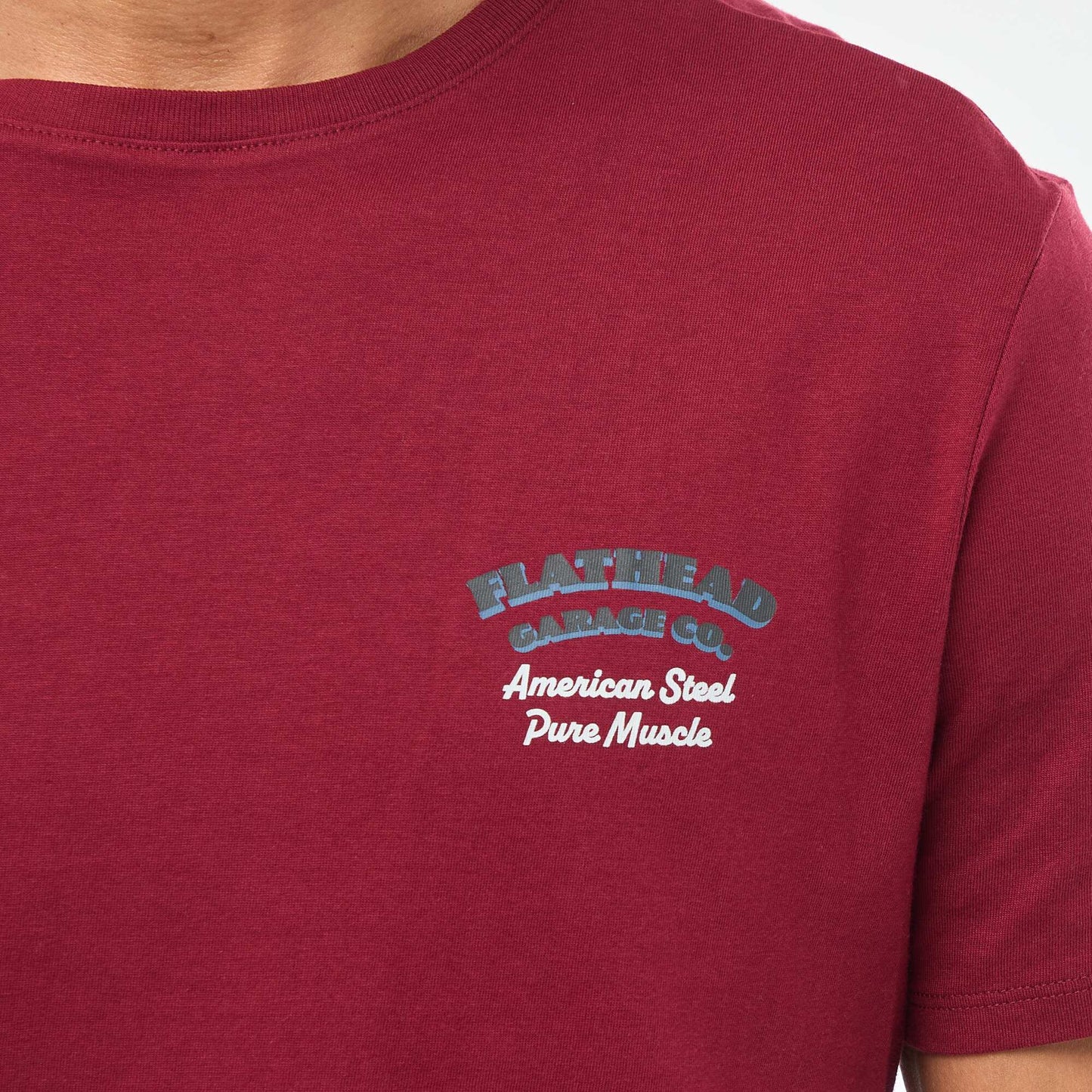 T-shirt à col rond et manches courtes imprimé ROUGE