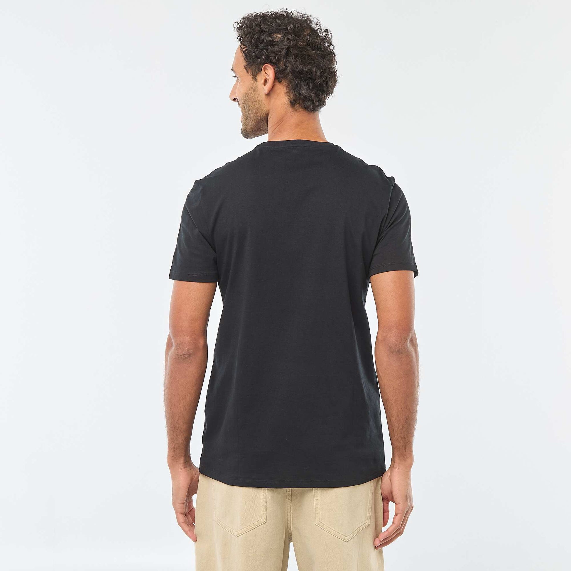 T-shirt à col rond et manches courtes imprimé NOIR