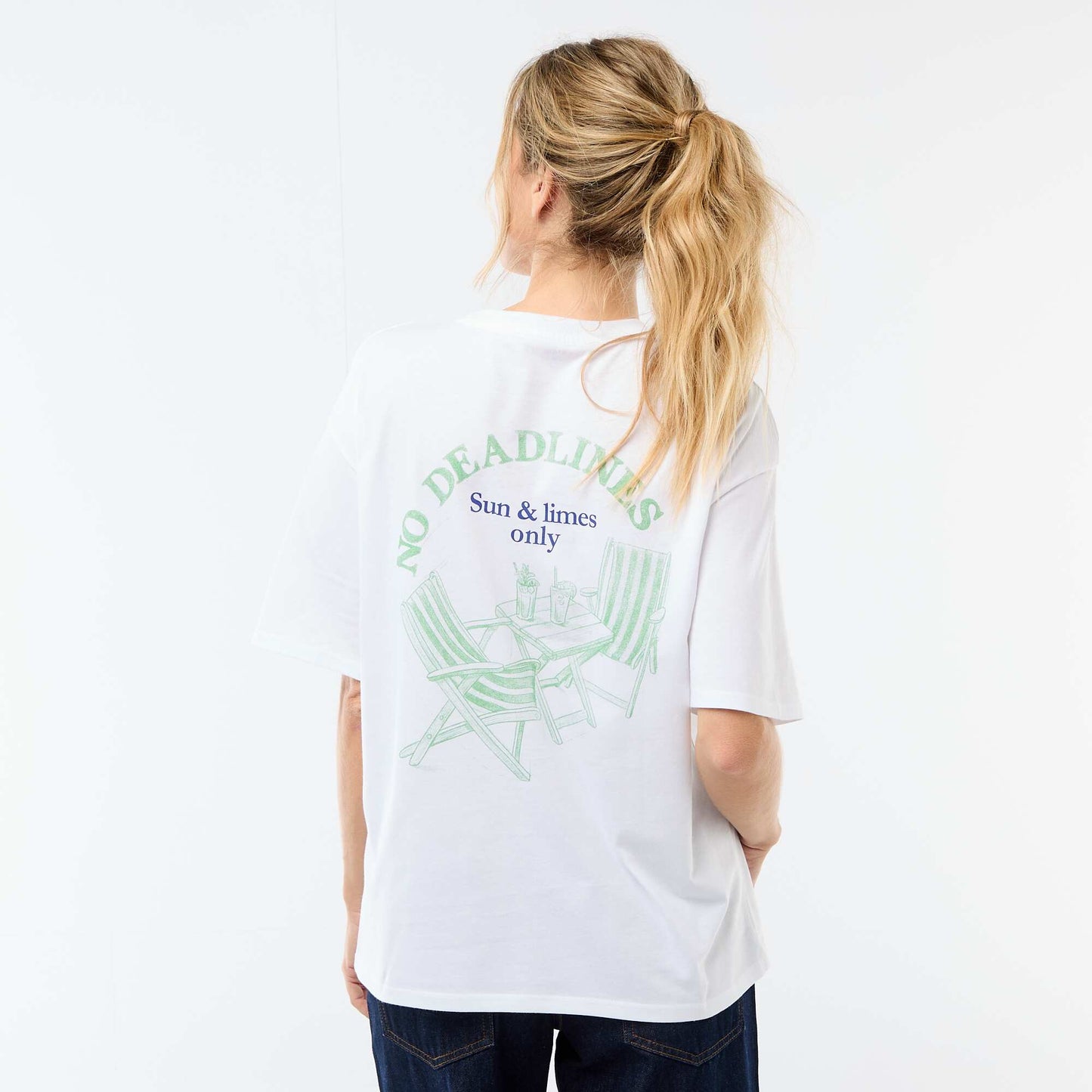 Tee-shirt oversize à message BLANC