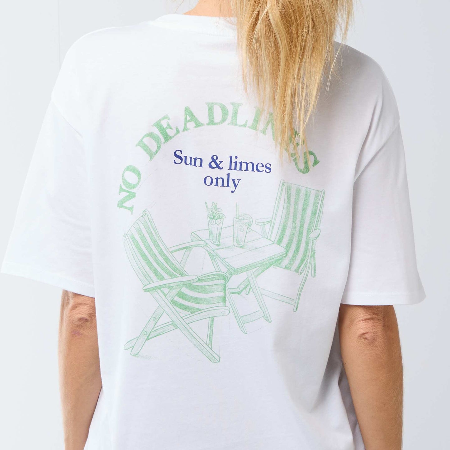 Tee-shirt oversize à message BLANC