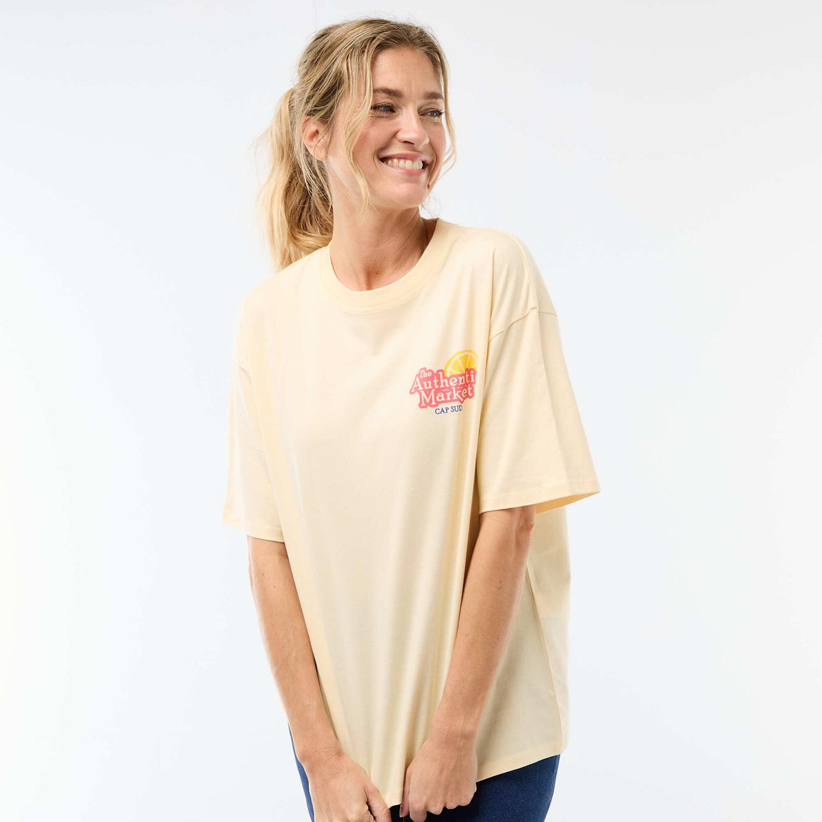 Tee-shirt oversize à message JAUNE