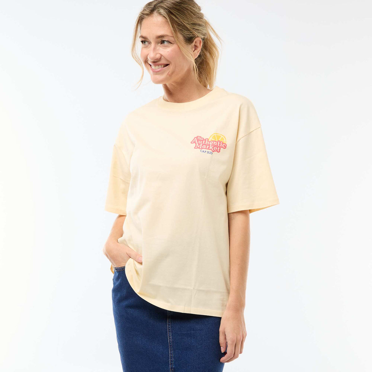 Tee-shirt oversize à message JAUNE