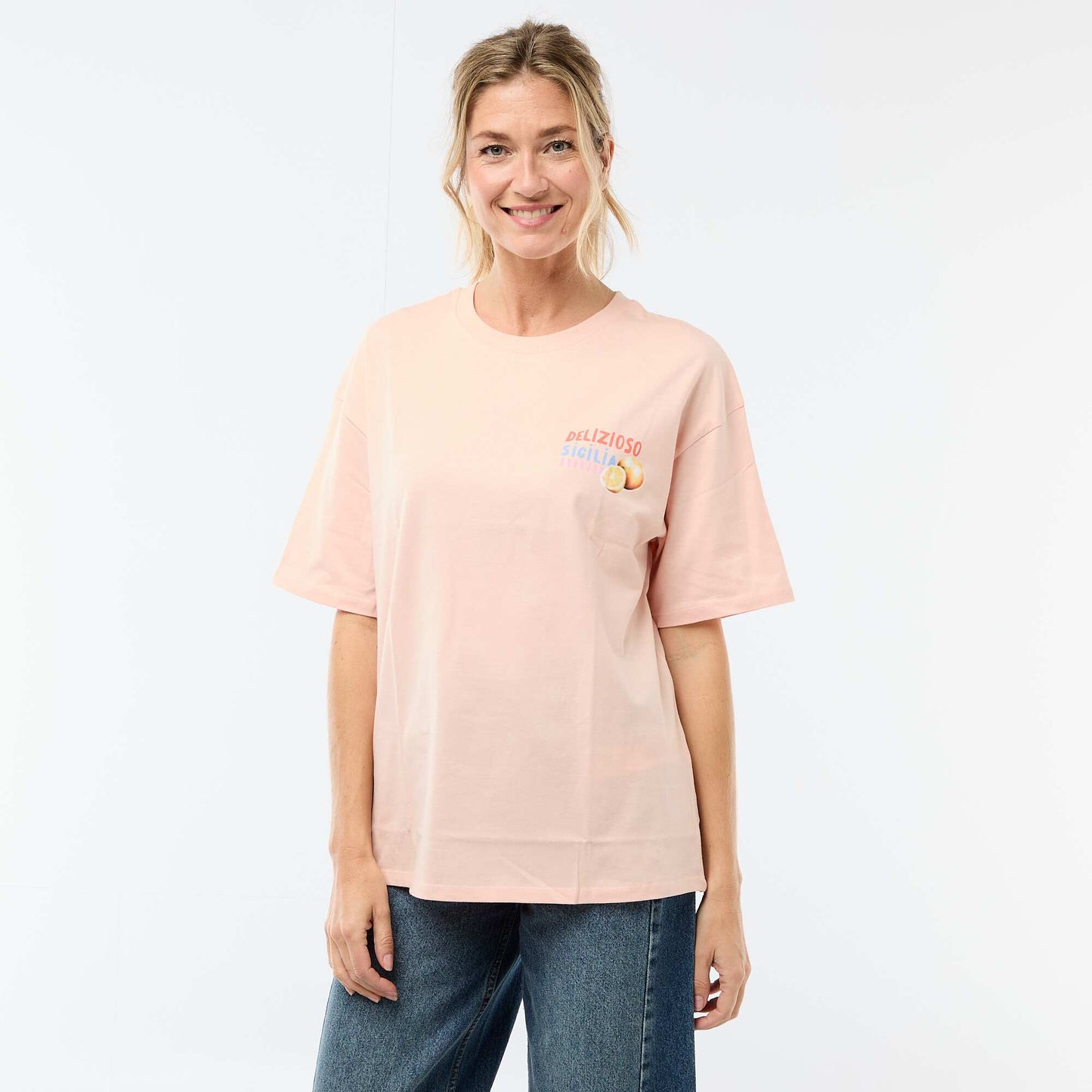 Tee-shirt oversize à message BLANC