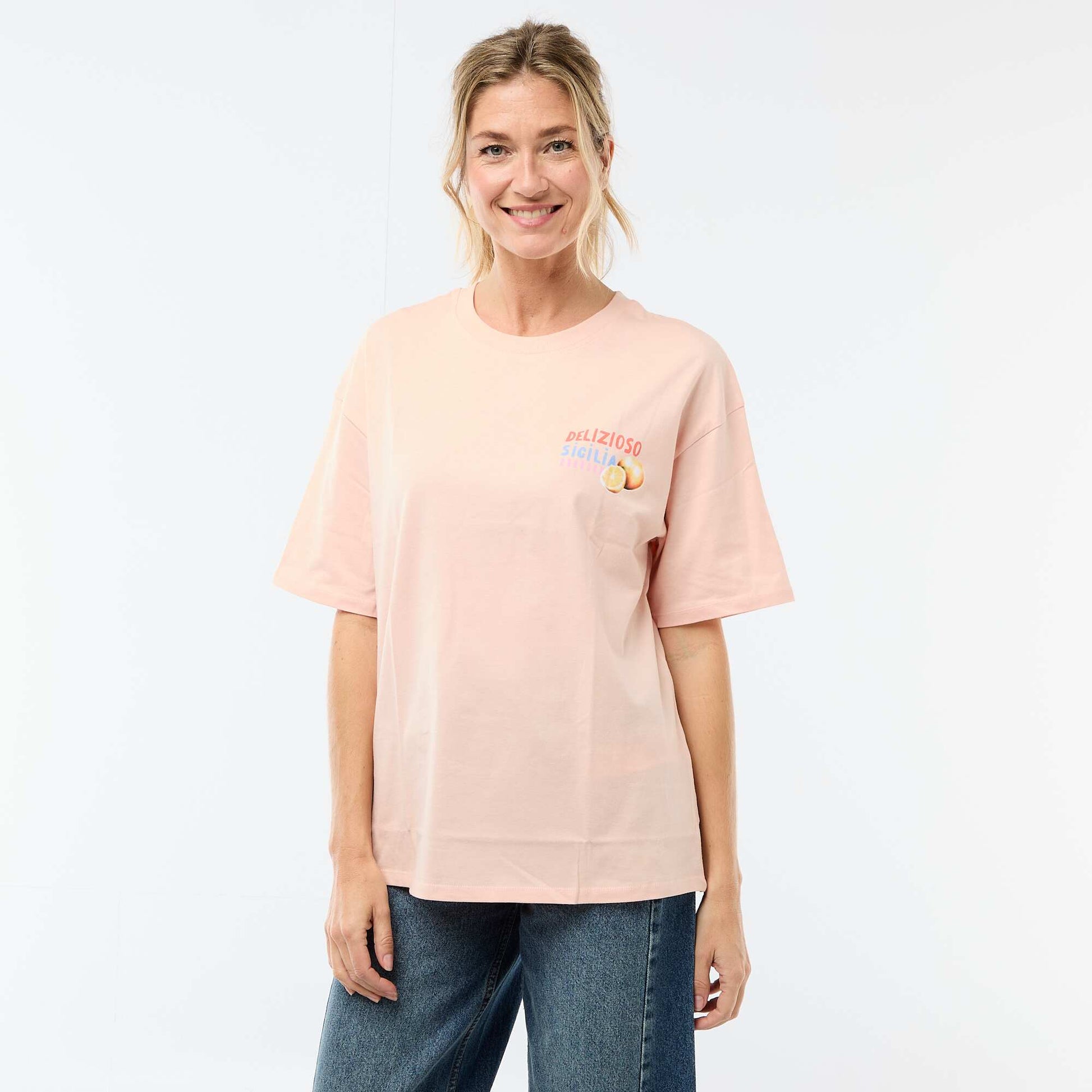 Tee-shirt oversize à message BLANC