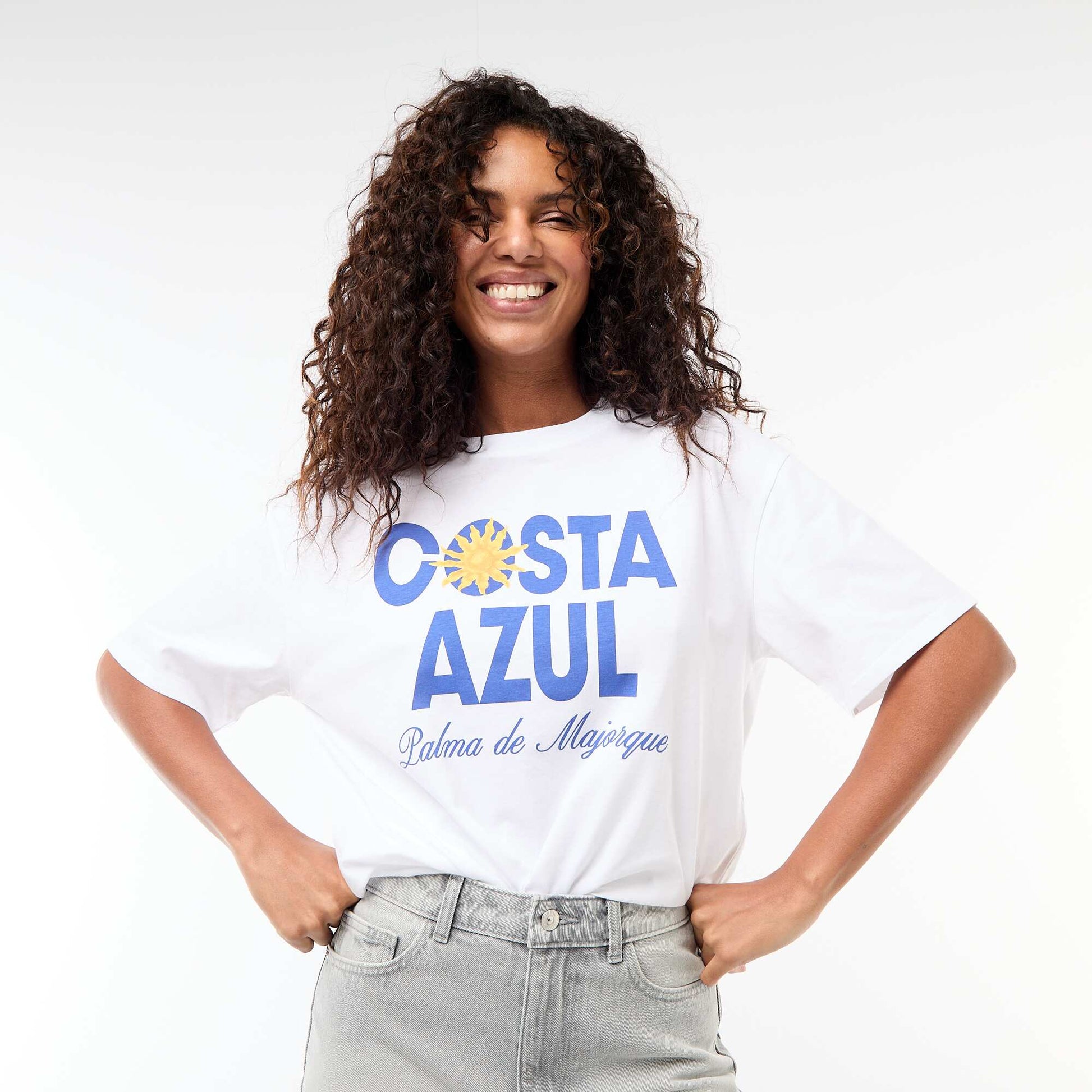Tee-shirt oversize à message BLANC