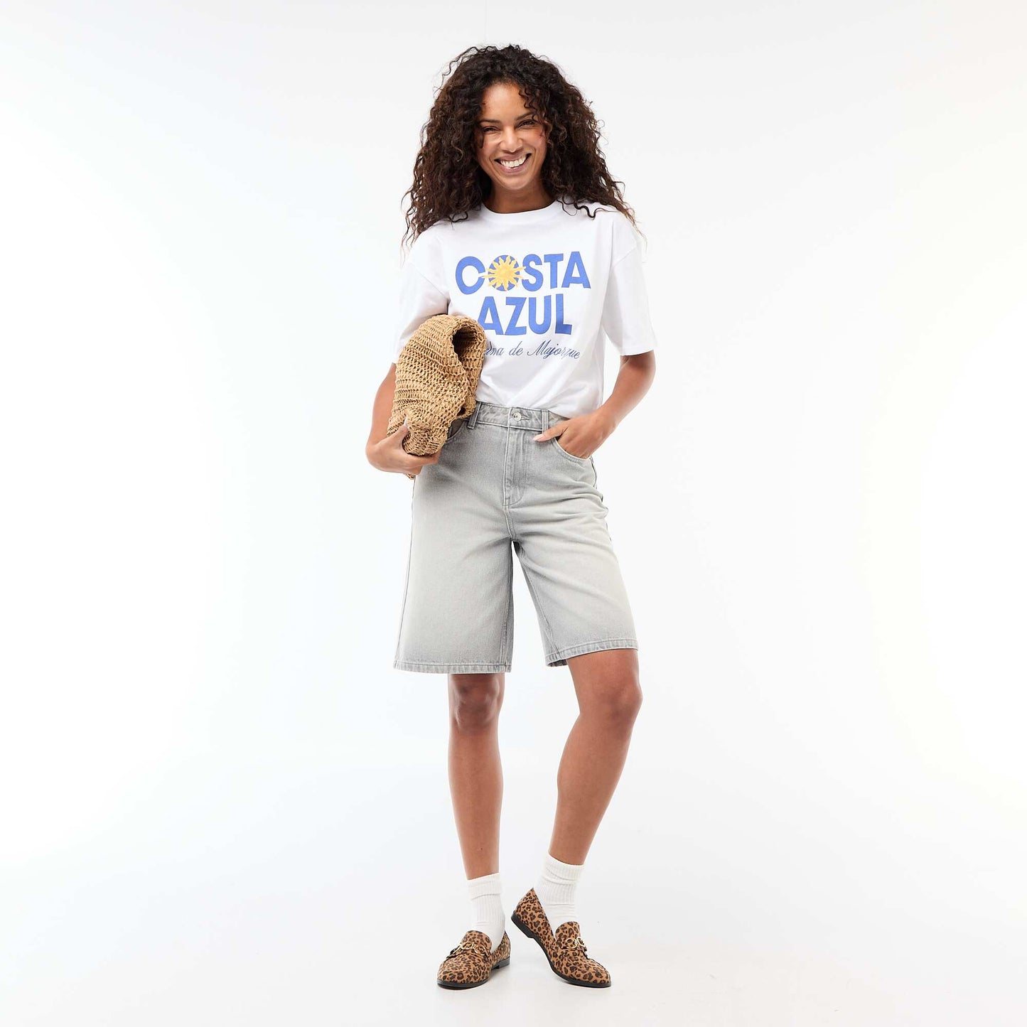 Tee-shirt oversize à message BLANC