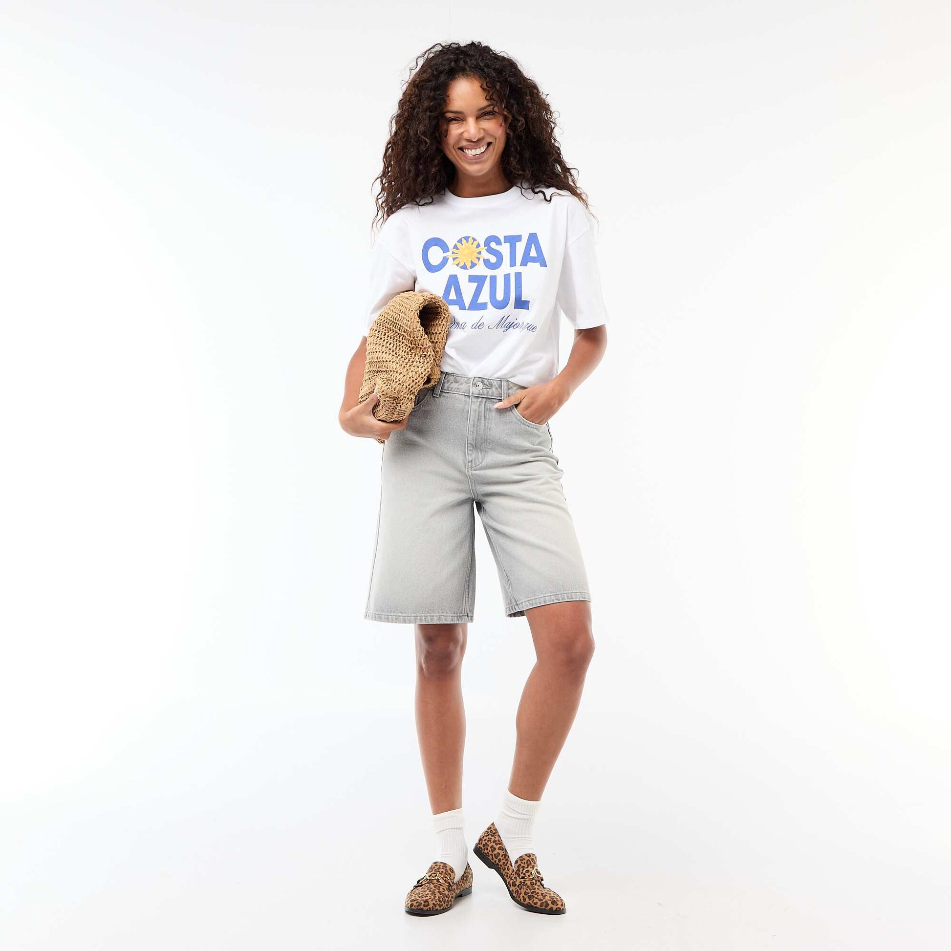 Tee-shirt oversize à message BLANC