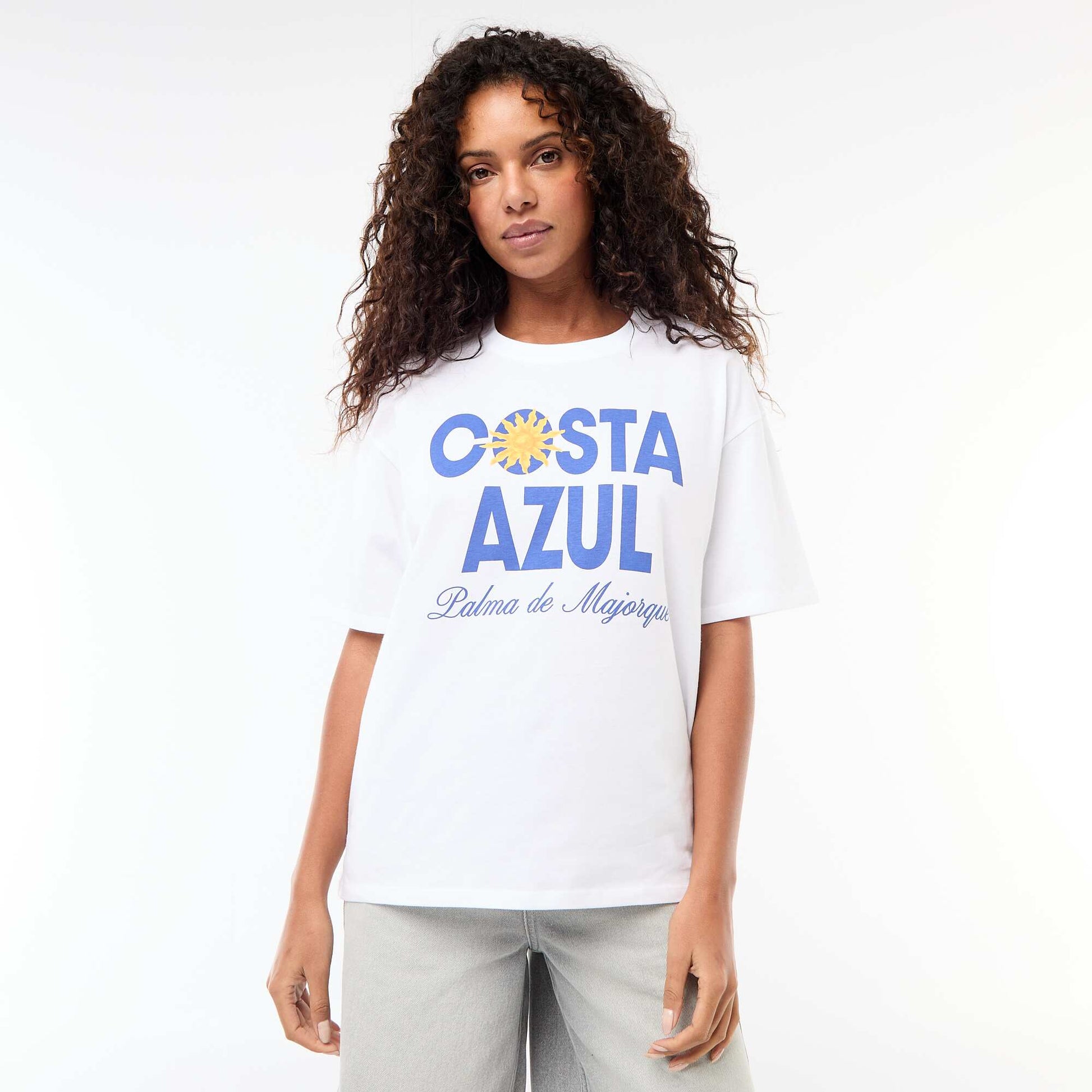 Tee-shirt oversize à message BLANC