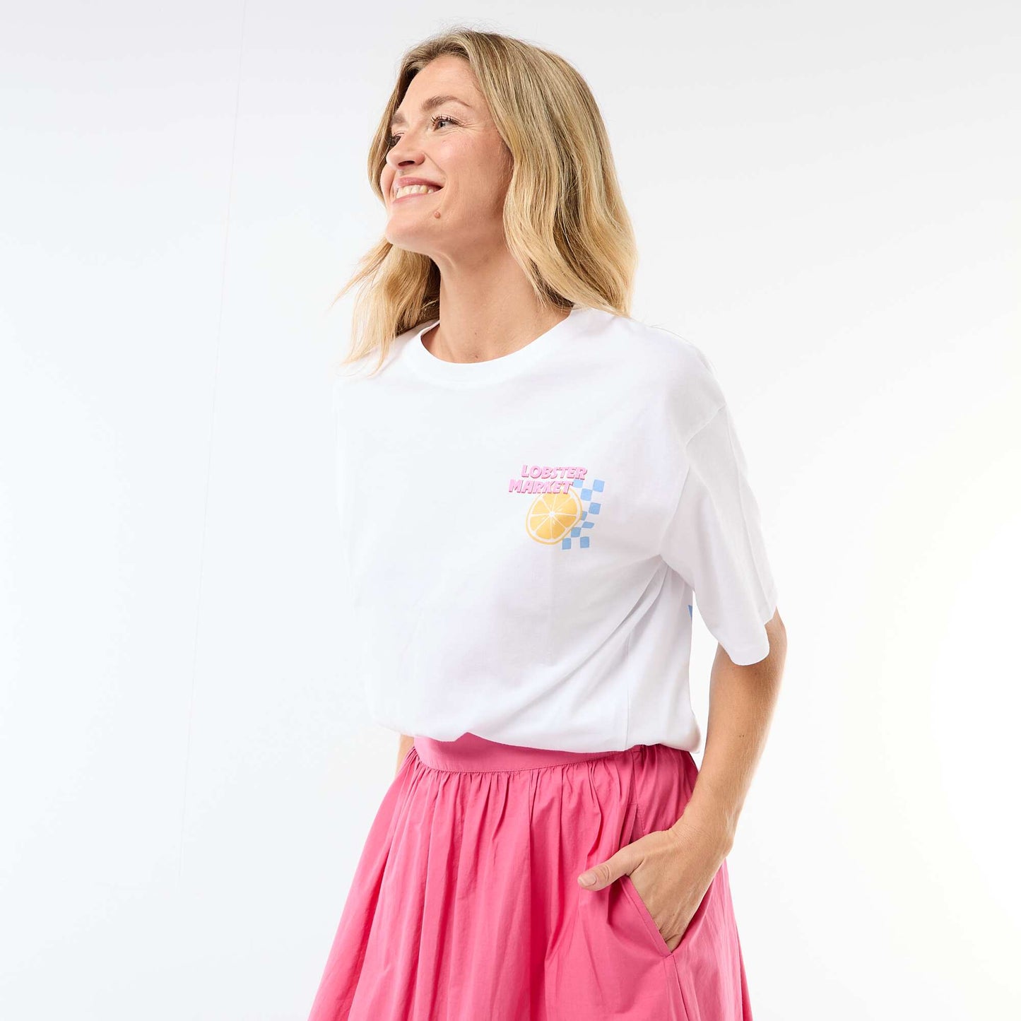 Tee-shirt oversize à message BLANC