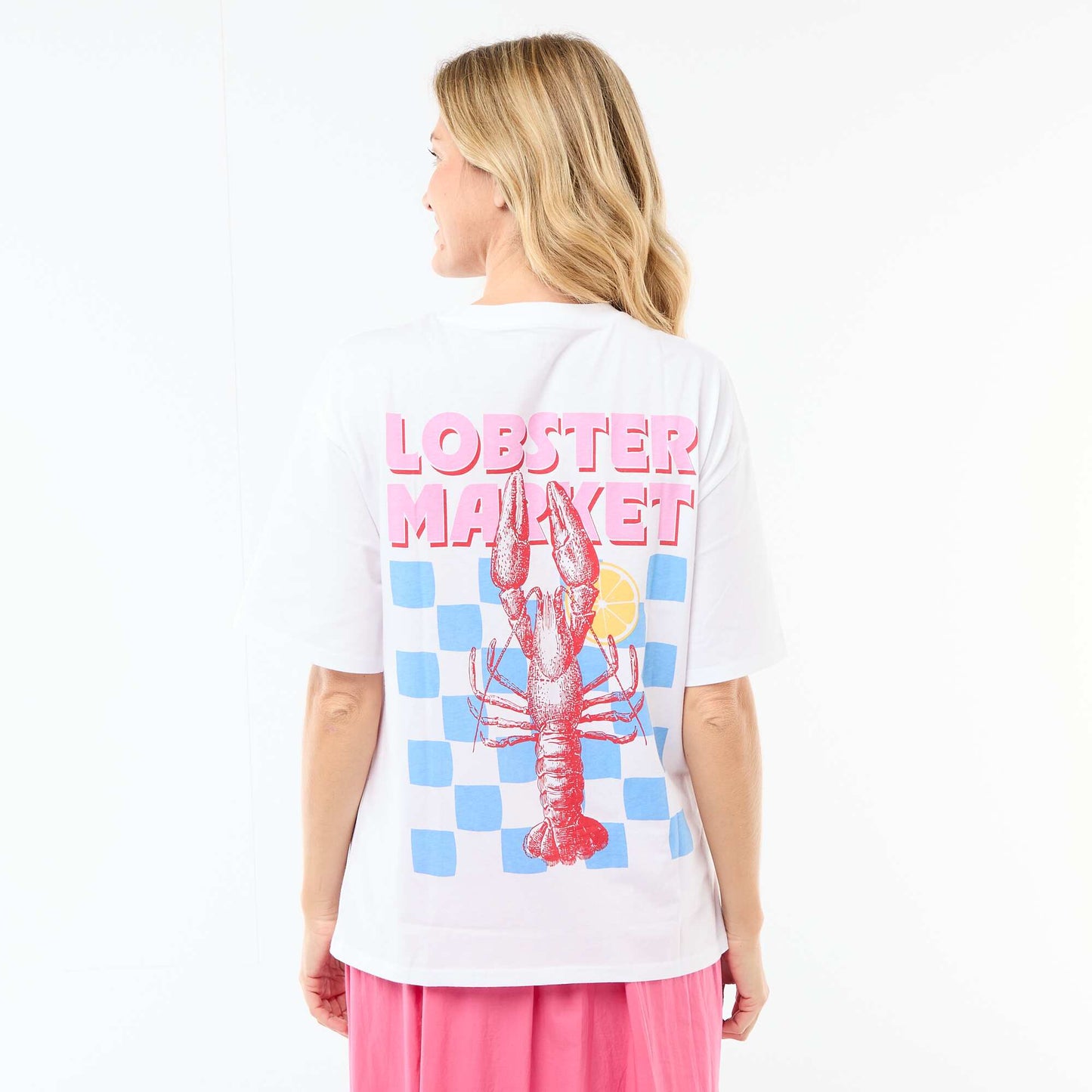 Tee-shirt oversize à message BLANC