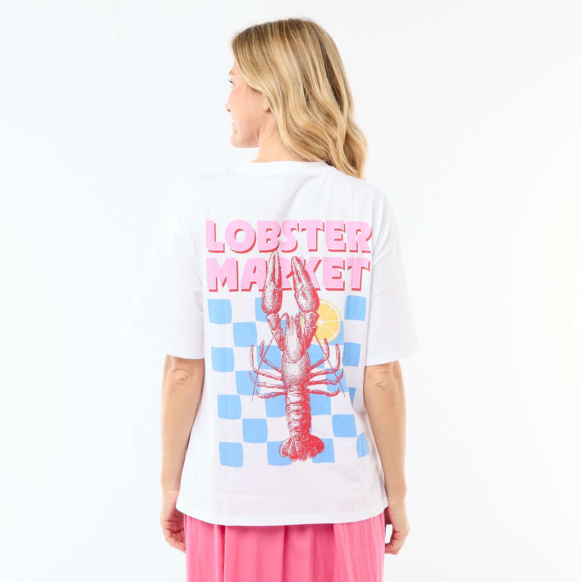 Tee-shirt oversize à message BLANC