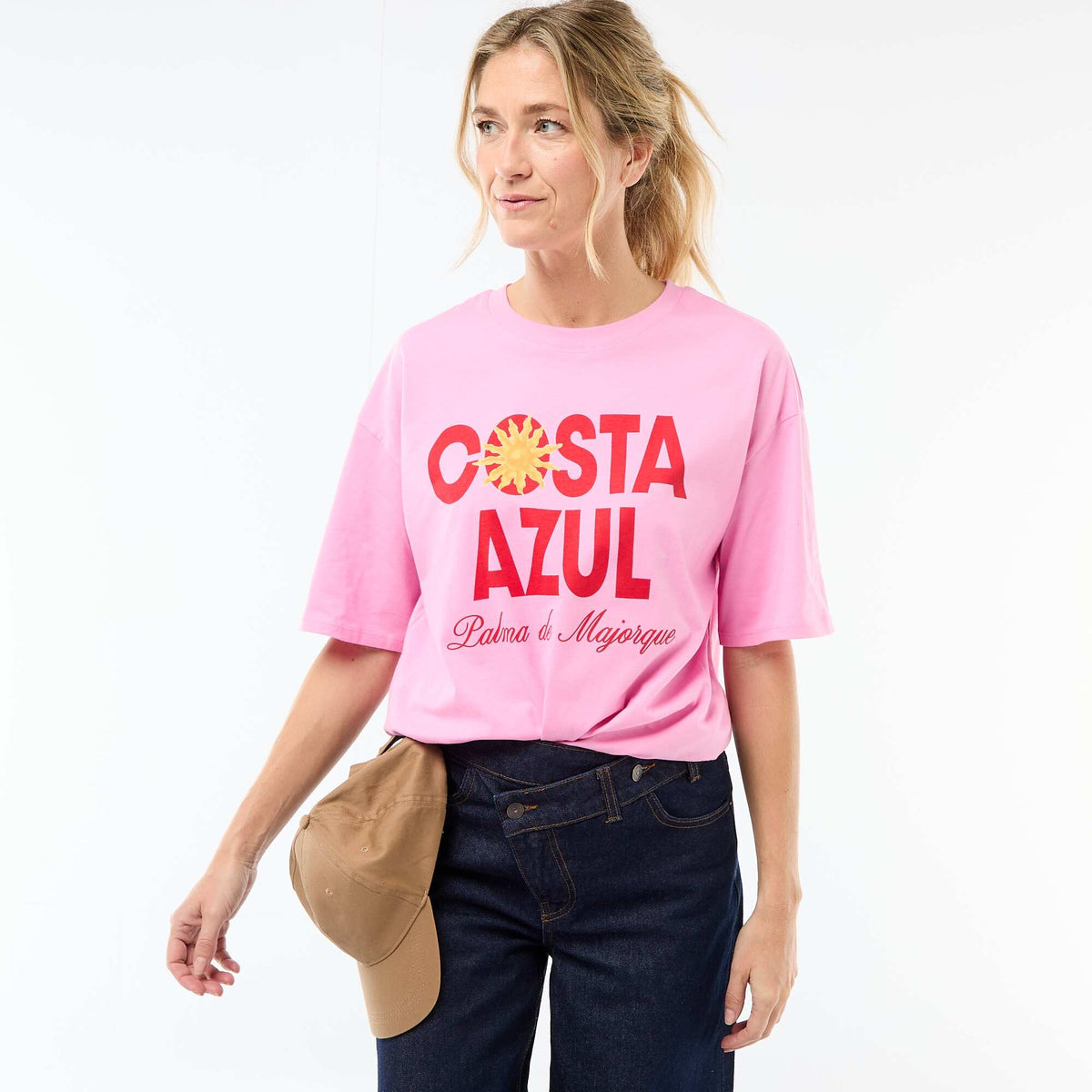 Tee-shirt oversize à message ROSE
