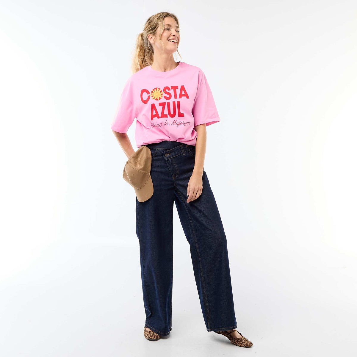 Tee-shirt oversize à message ROSE